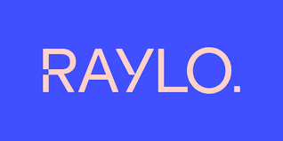 Text reading 'RAYLO' on a blue background.