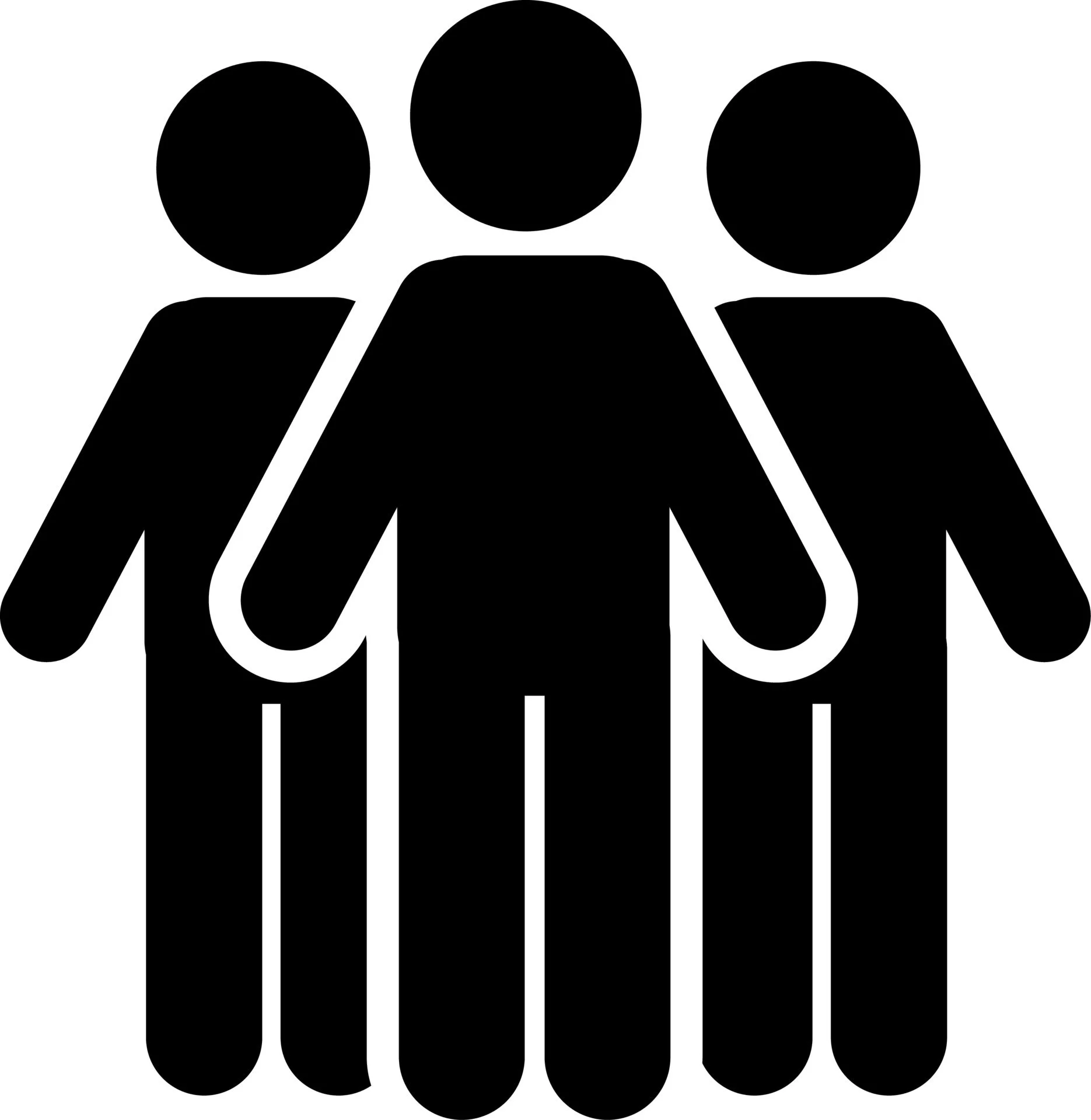 Icon of three abstract human figures standing side by side.