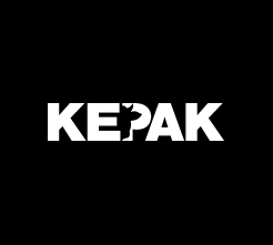 KEPAK logo in white text on a black background