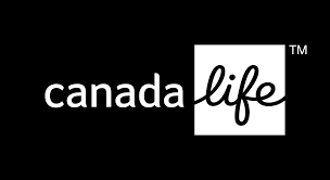 Canada Life logo with black background and white text.