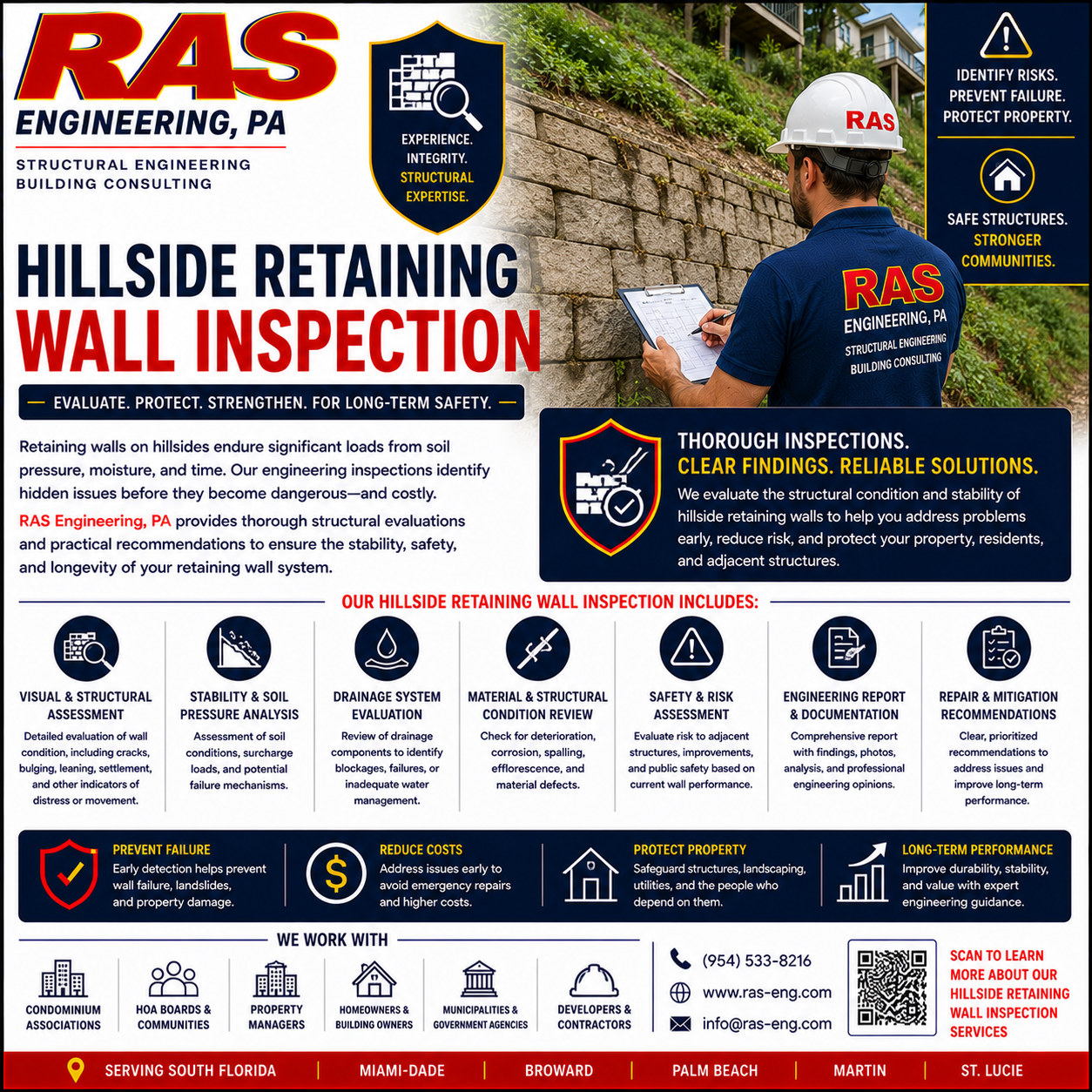 Hillside Retaining Wall Inspection