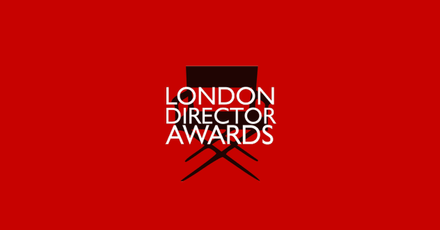 Logo for the London Director Awards featuring a director's chair on a red background.