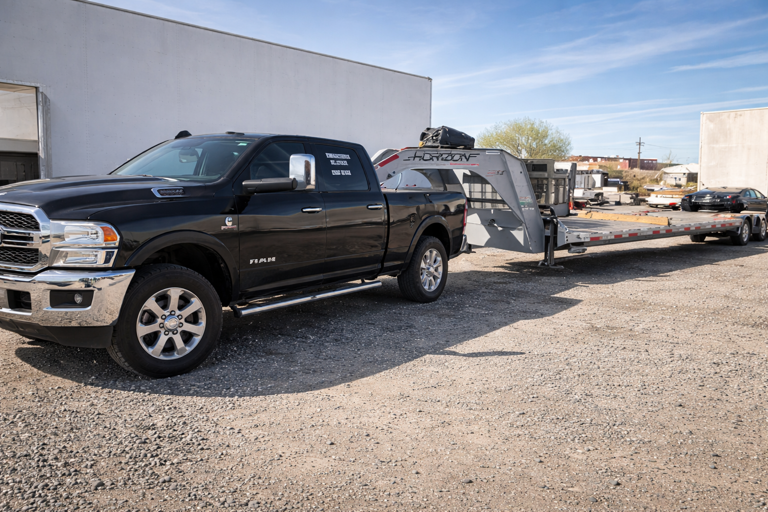 Hotshot Truck Hauling 40ft Trailer