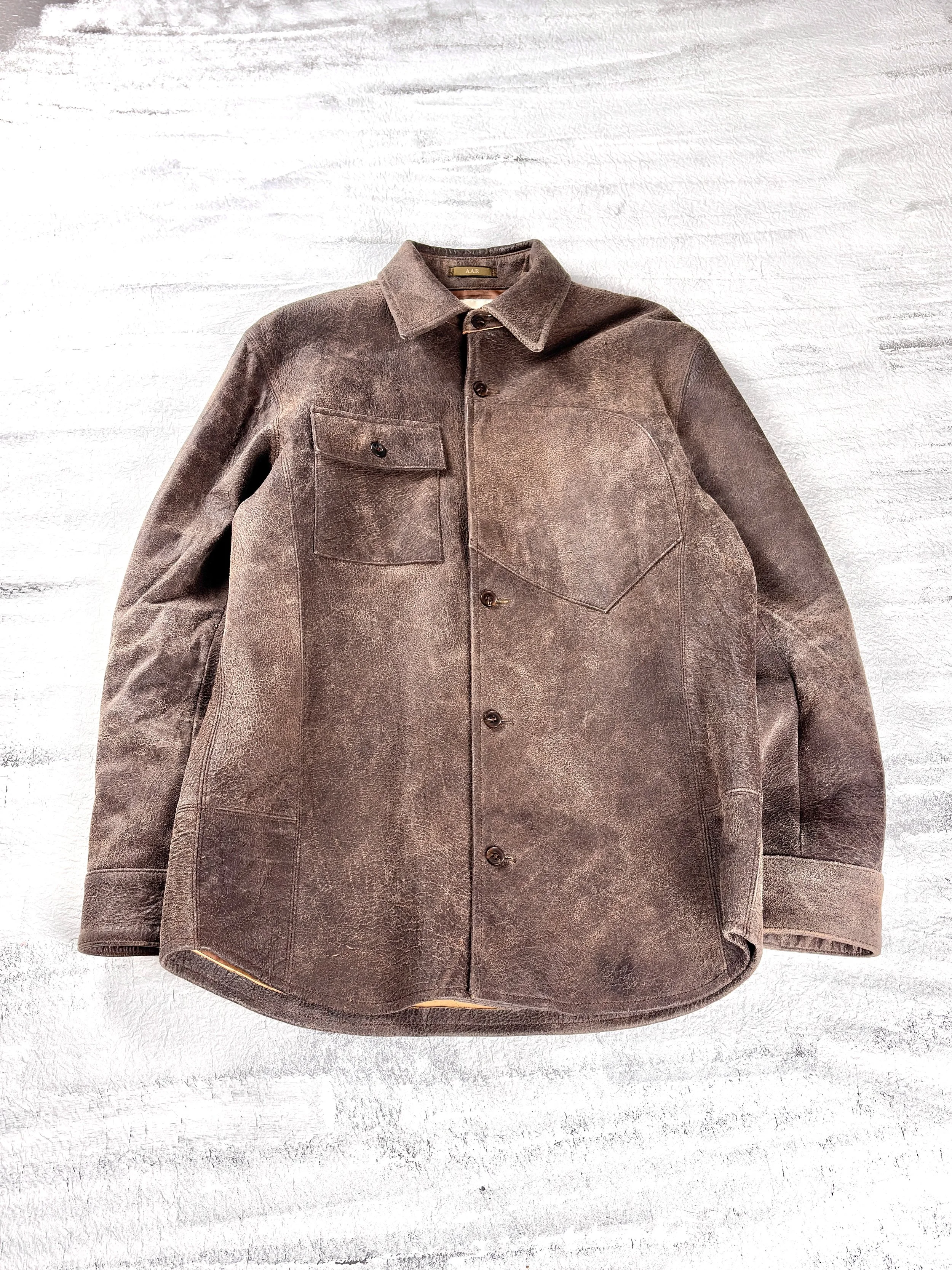 Yohji Yamamoto AAR Asymetric Lamb Leather Jacket Brown