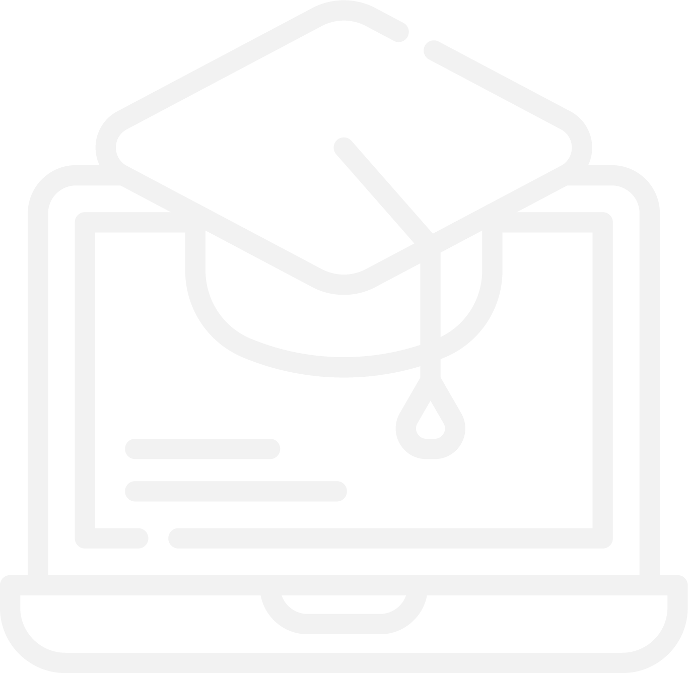 Laptop with graduation cap icon for Yellow Wood Academy AP courses including Calculus, Biology, and US History