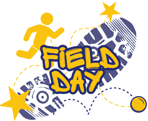 Field Day graphic for Yellow Wood Academy annual Field Day announcement