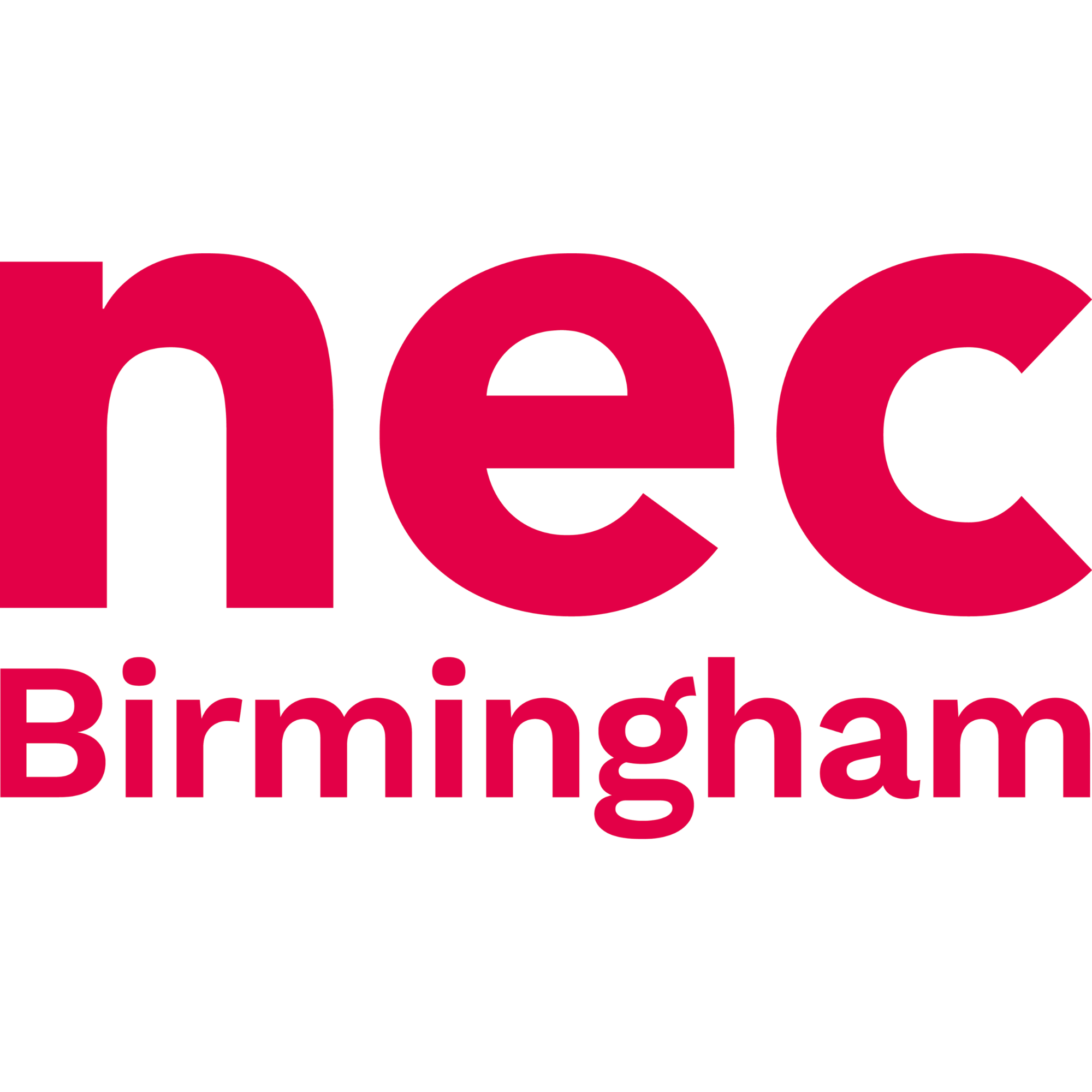 Close-up of a logo with the text 'neon Birmingham' in pink and black.