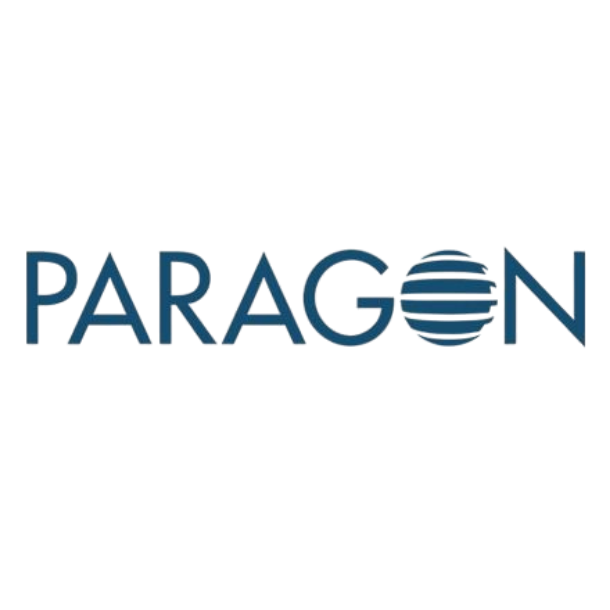 Logo of Paragon with stylized text and a globe icon replacing the letter O.