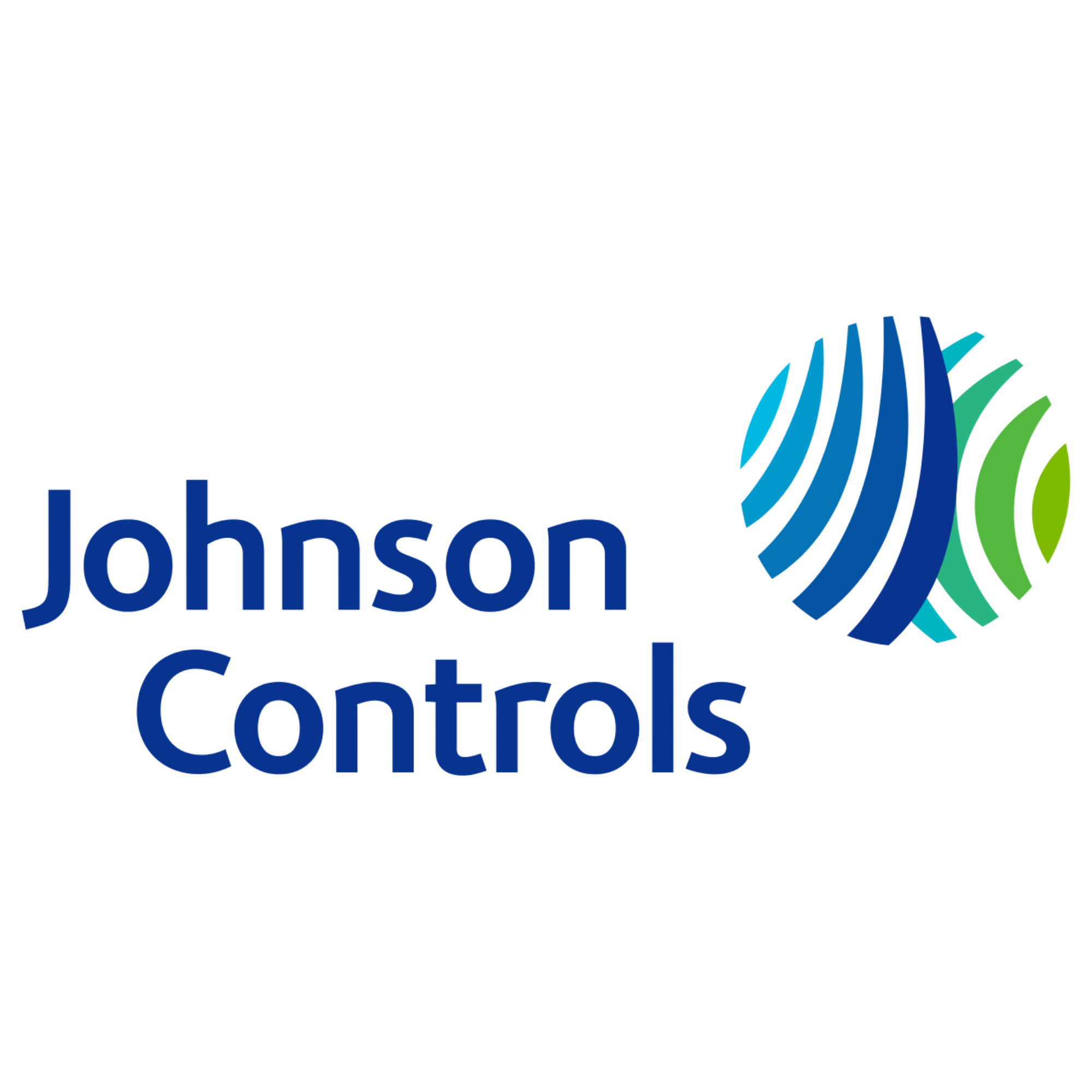 Johnson Controls logo with stylized globe and blue and green color scheme.