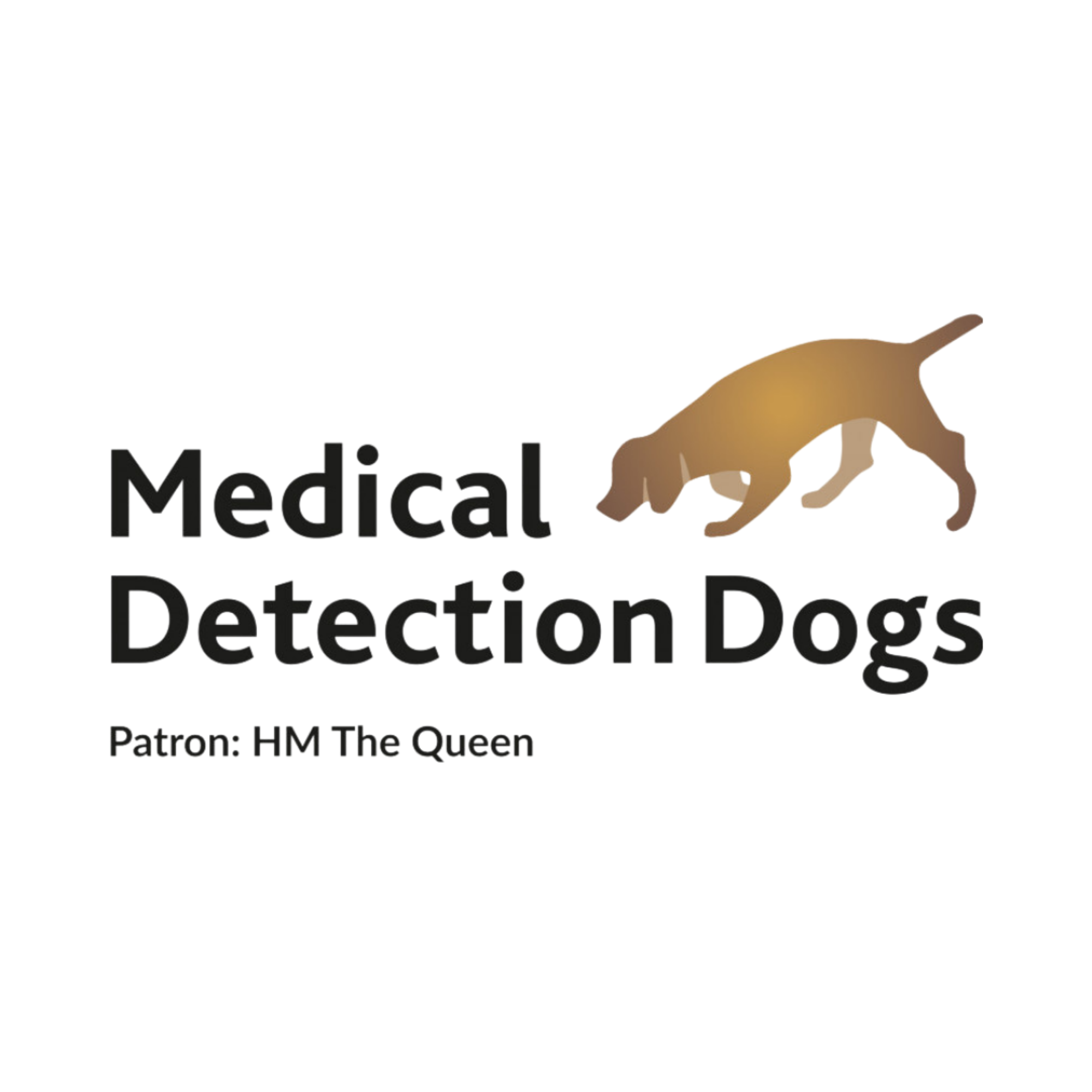 Logo for Medical Detection Dogs featuring a brown dog and text.
