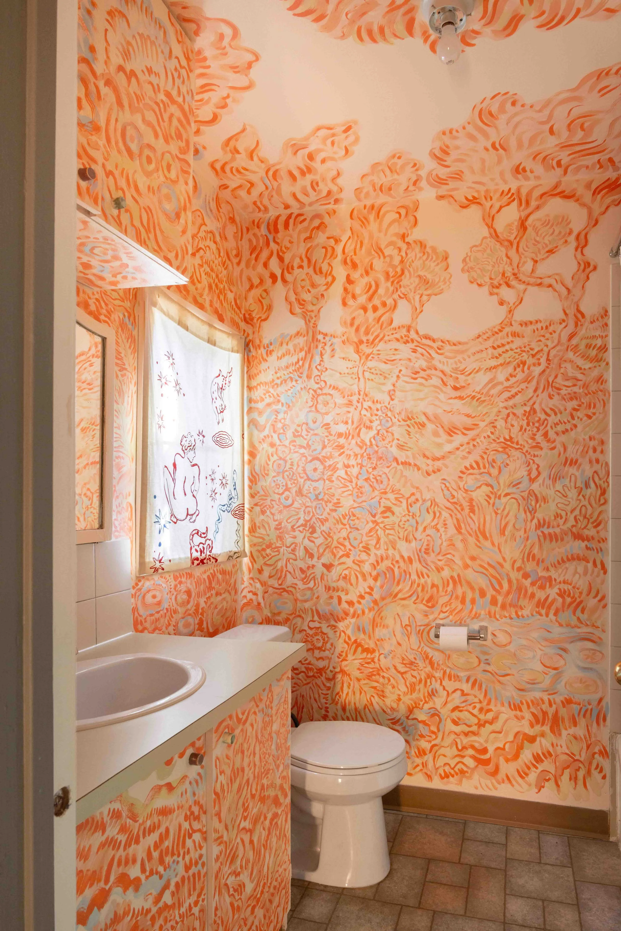 Vibrant mural at Pale Fire Projects