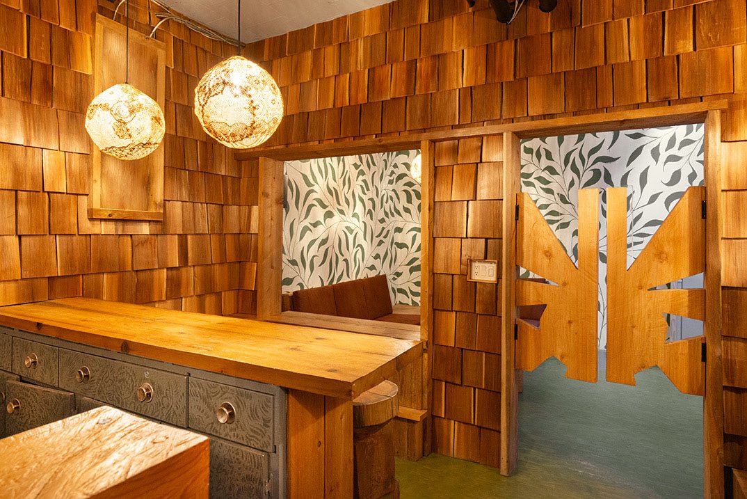 Vibrant mural at Pale Fire Projects