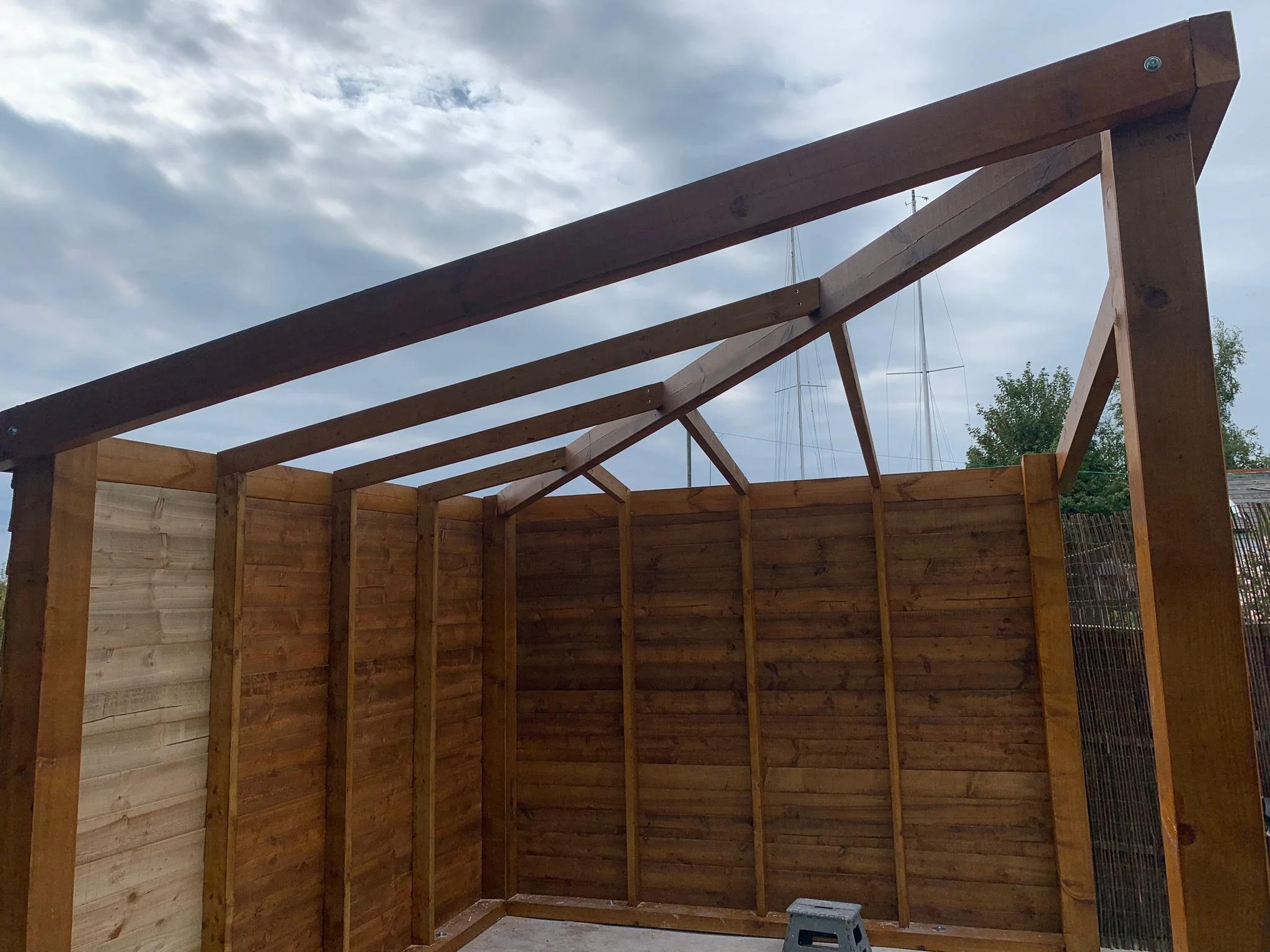Hot tub pergola built from scratch 
