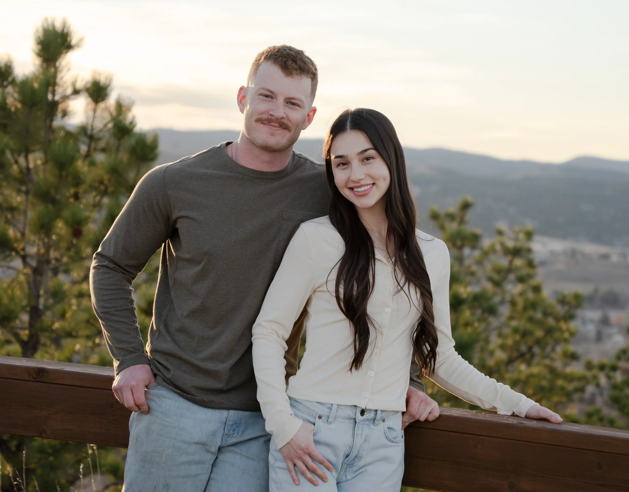 Sunset Couple Standing at Skyline Dr