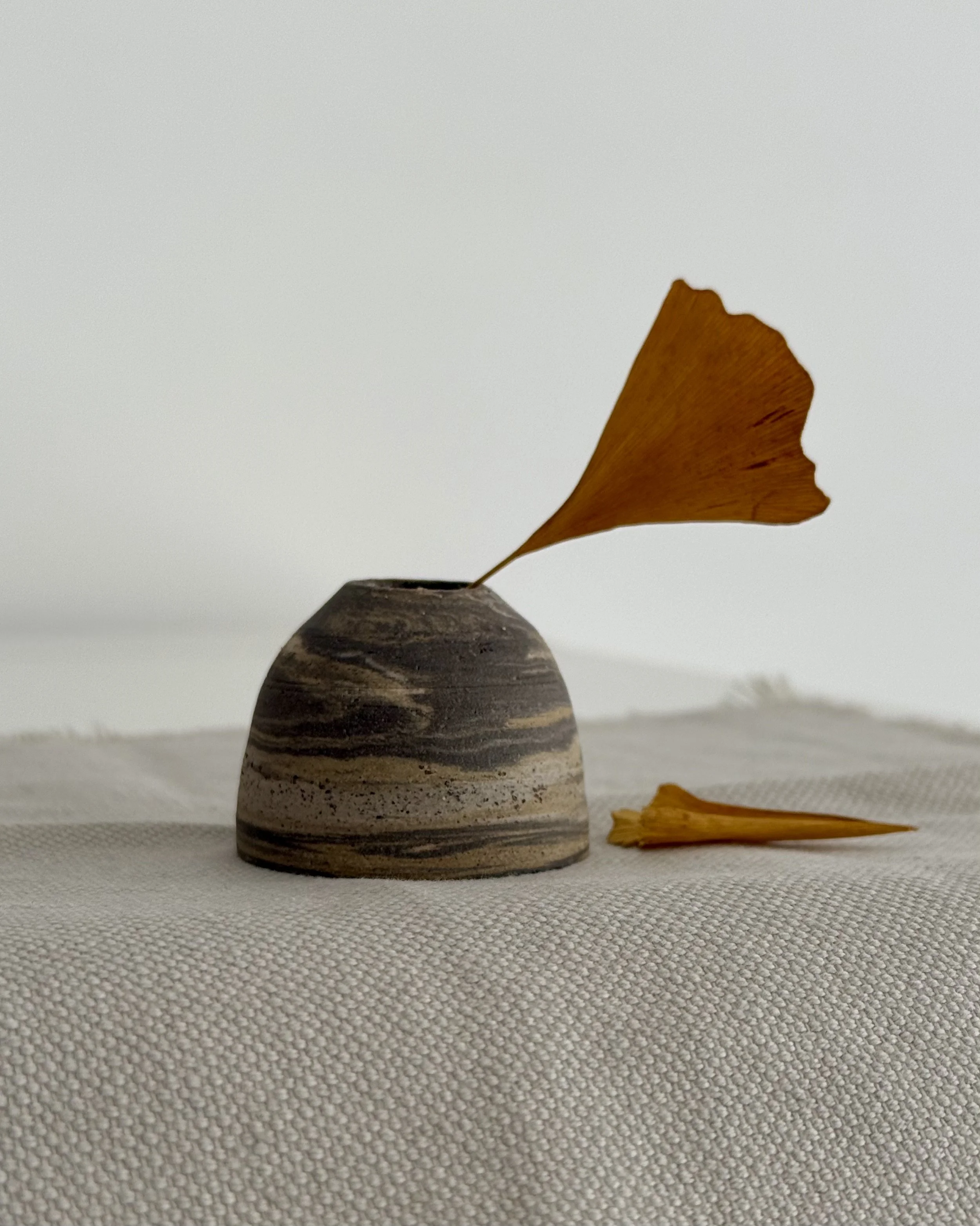 tiny marbled clay stem holder or matcha whisk holder