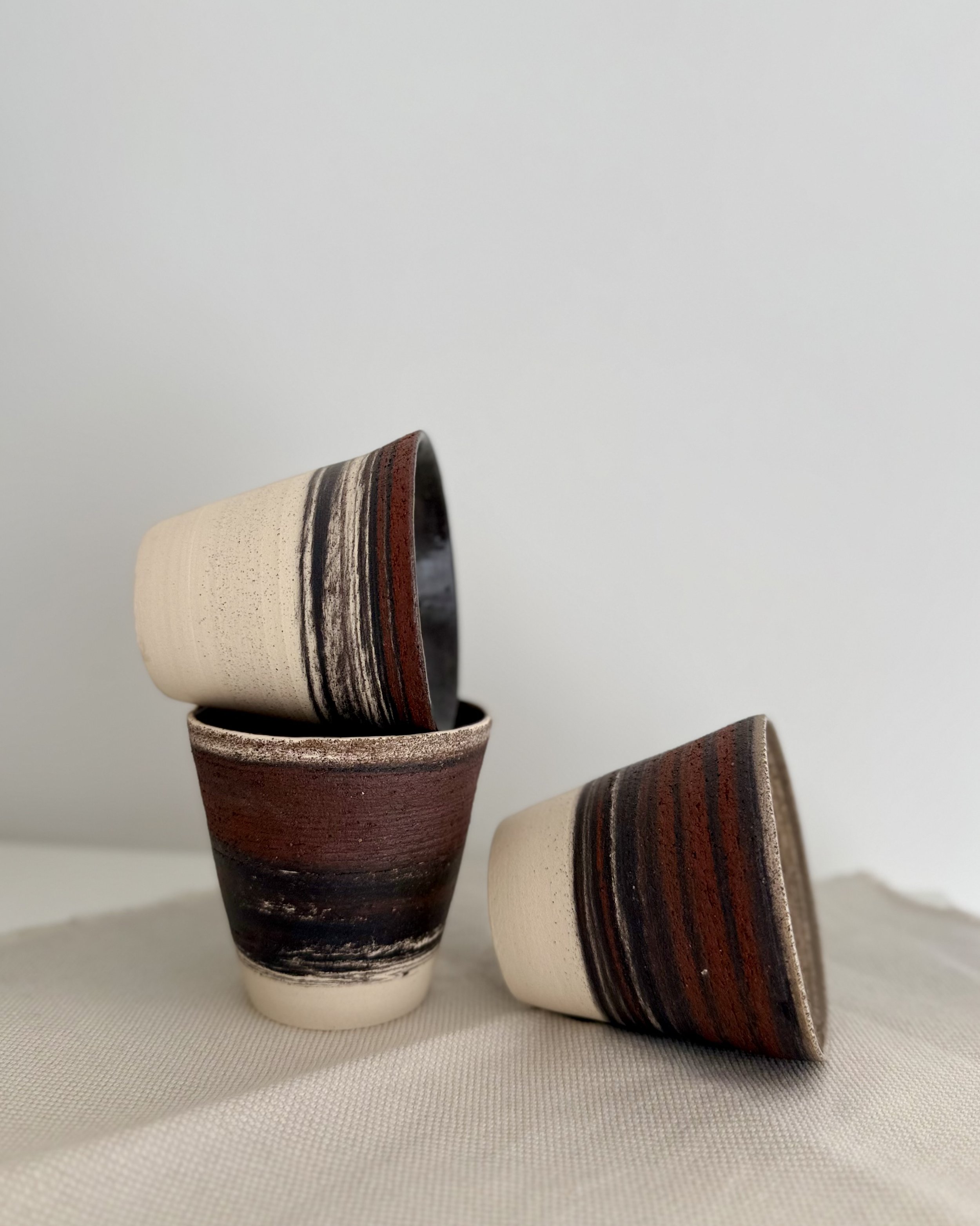 unique layered yunomi tea vessels