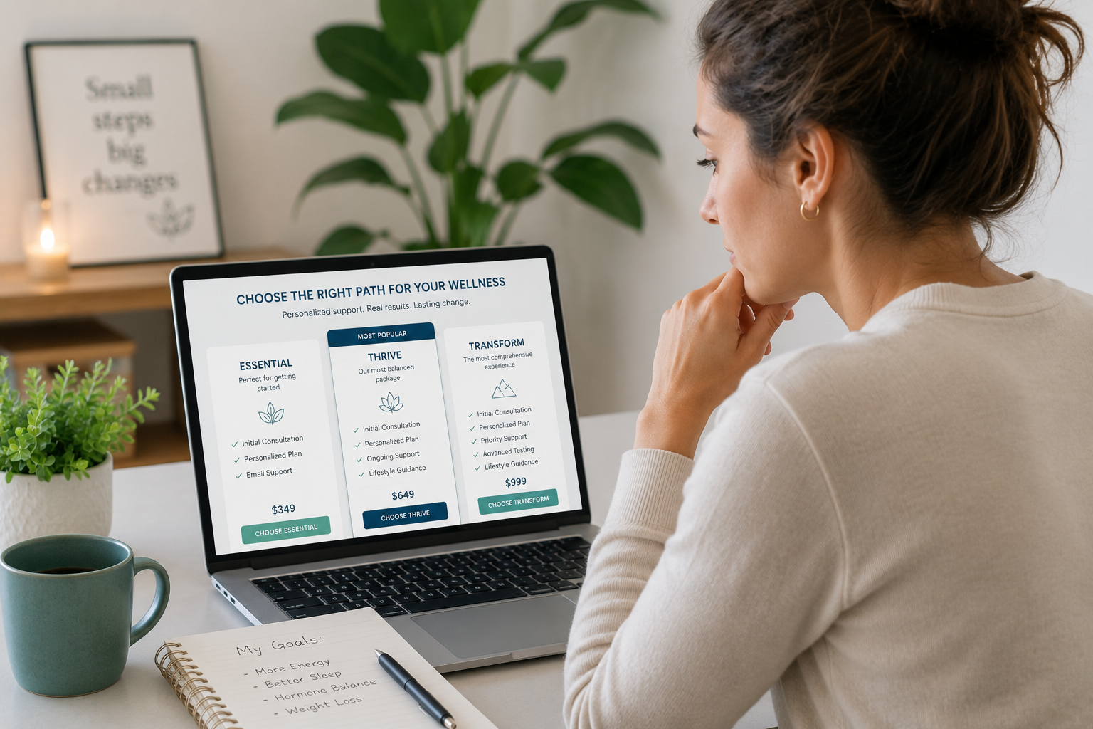 We have several competitively priced health and wellness packages to choose from.  Feel free to book a free Discovery Call to talk through these options or a fully customized health package just for you!