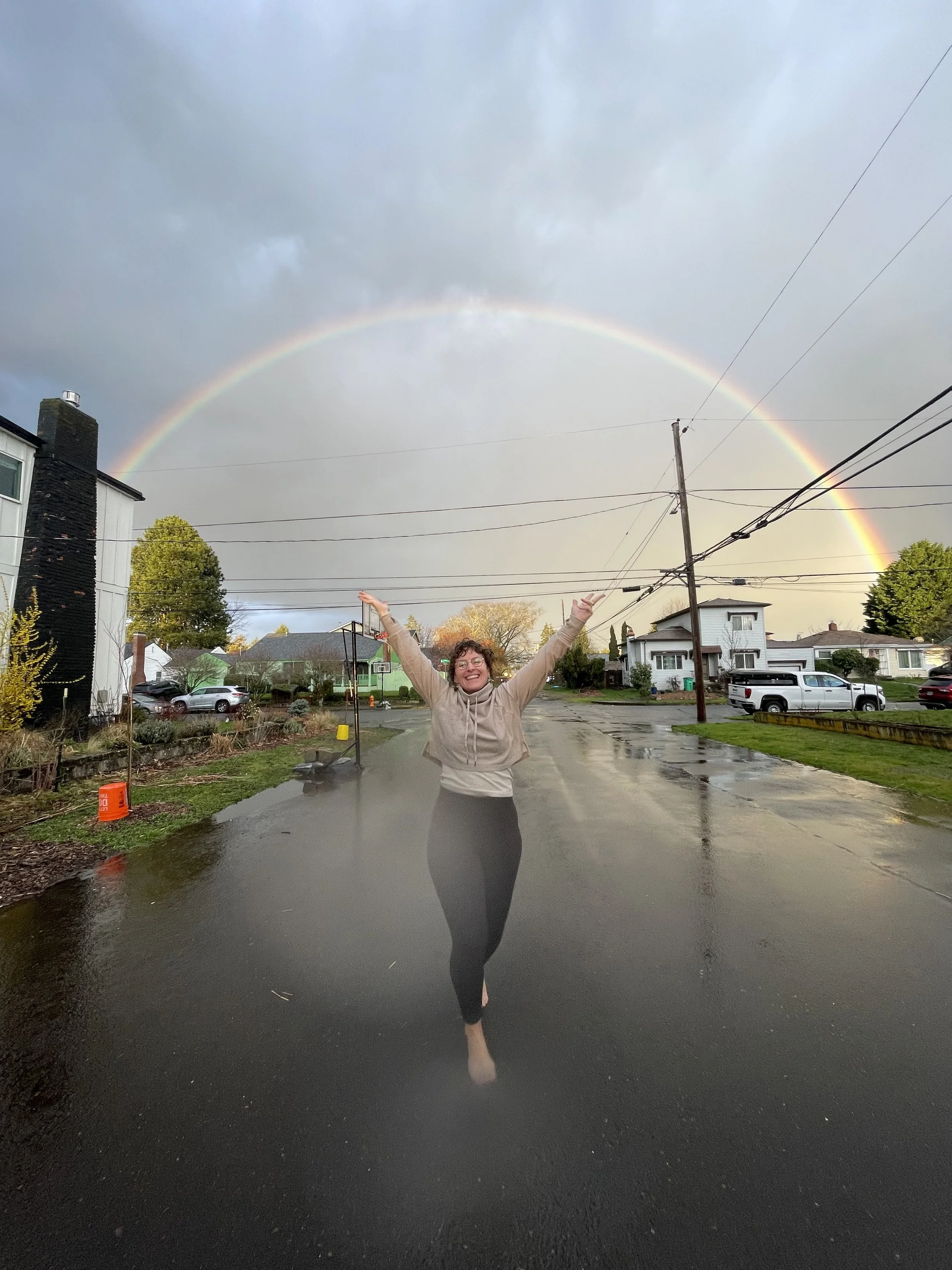 Caralyn loves dancing in the rain