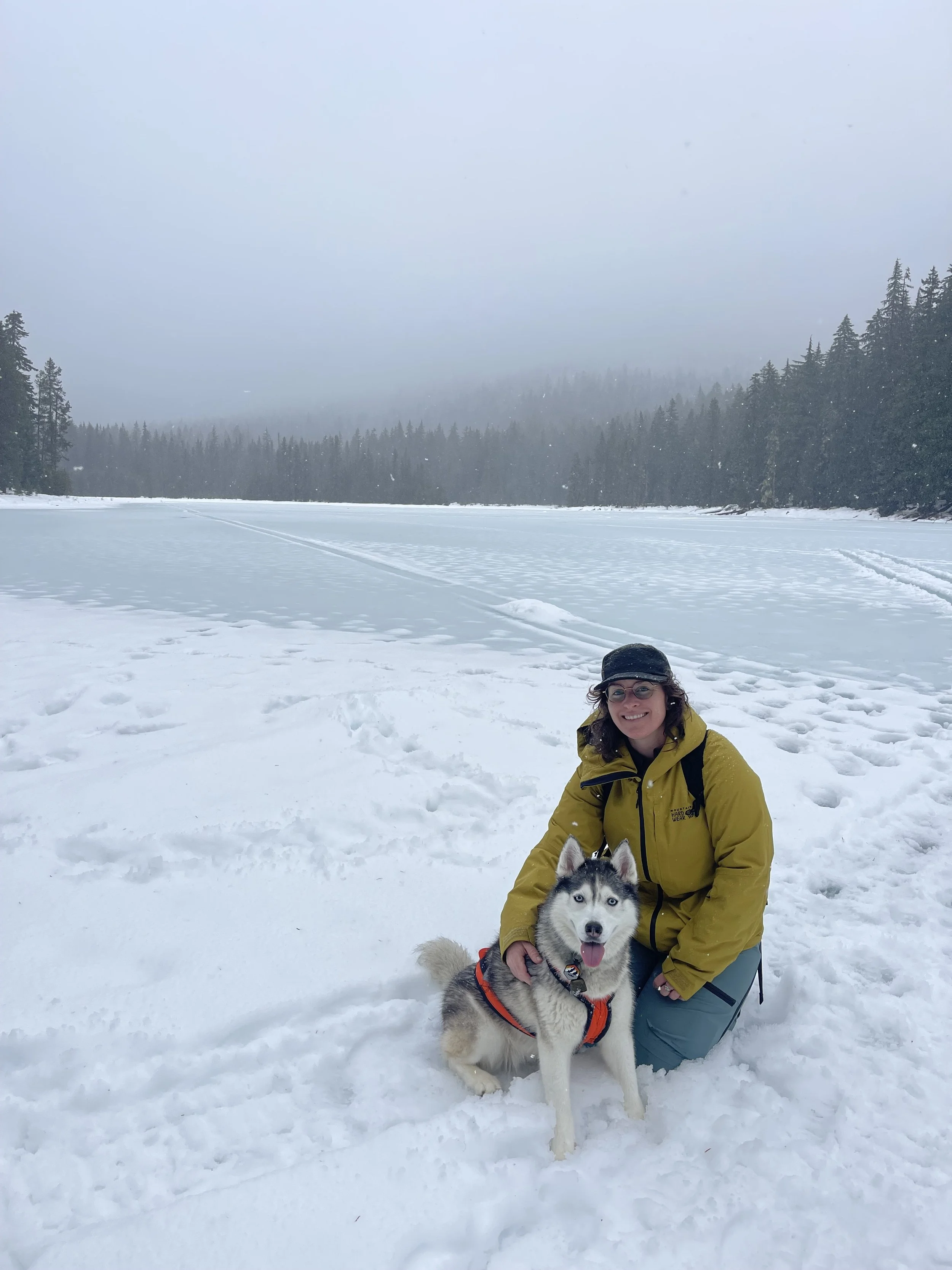Cross country skiing around frog lake with Yuka