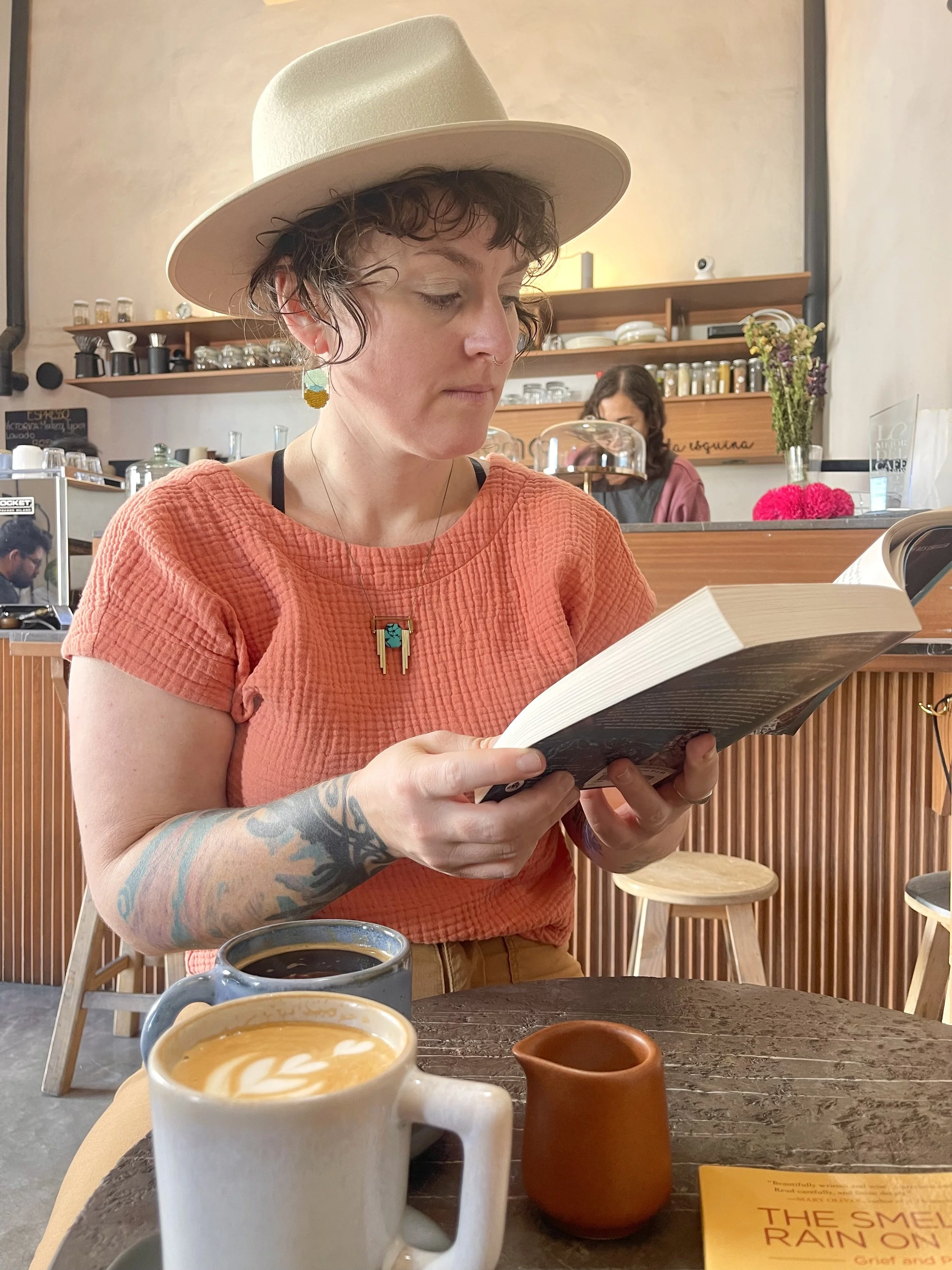 Reading a book in Oaxaca