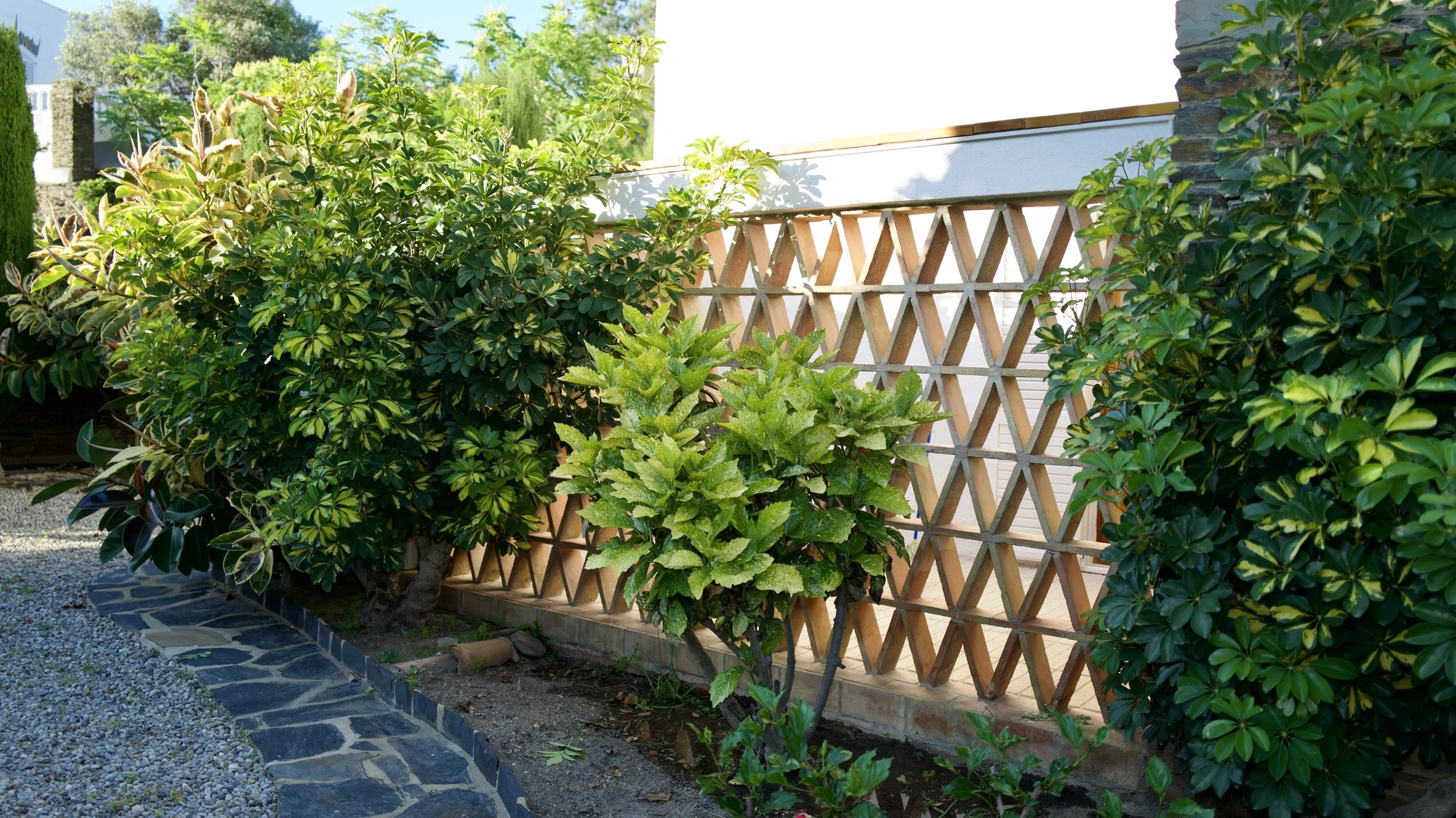 Rincón relajarse en la intimidad con un ambiente agradable en el jardin interior de la exclusiva casa de alquiler Ca la Nuri - Cadaqués.