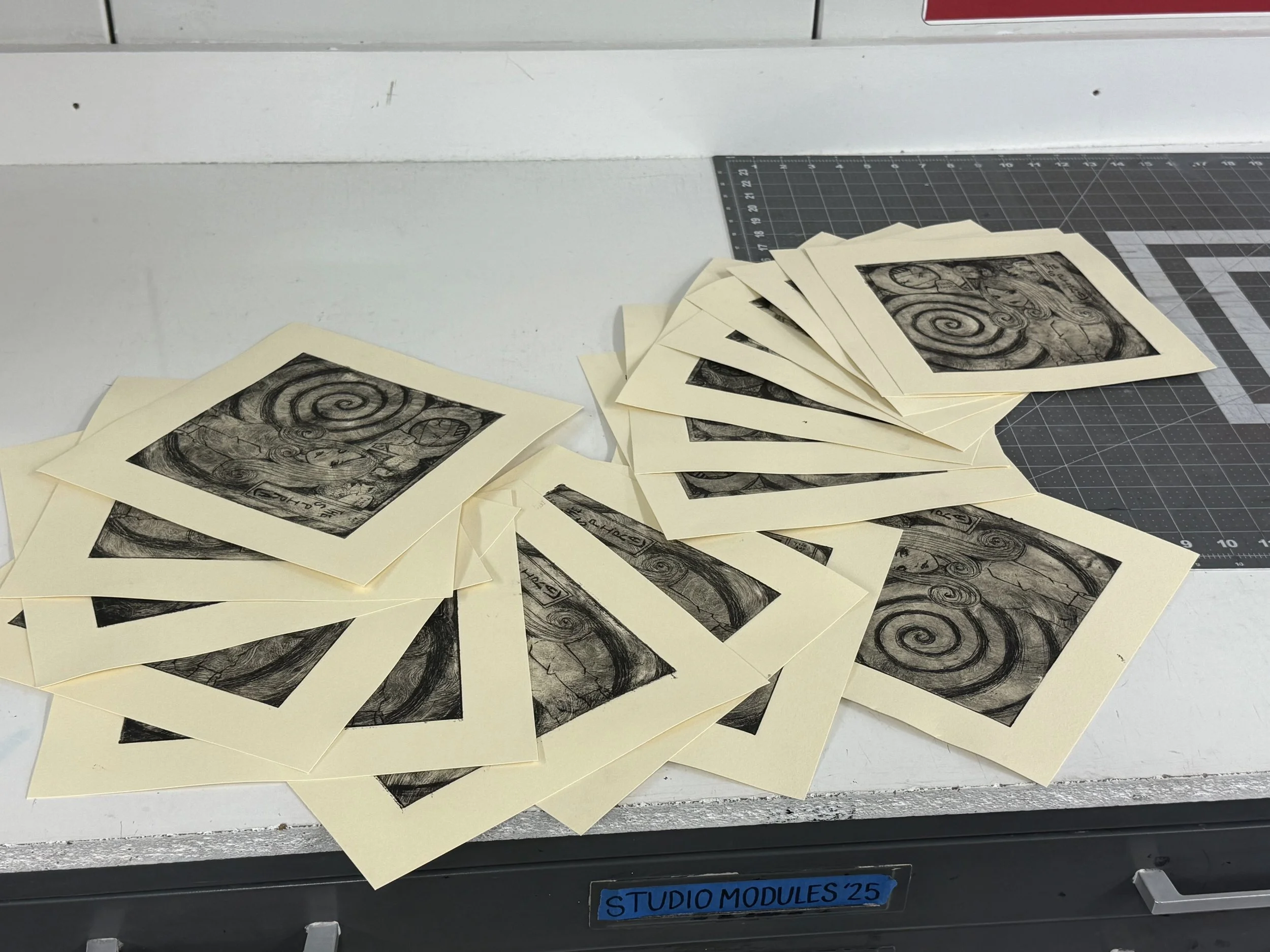 Final count for my print "Limerace", edition of 18, 2025.