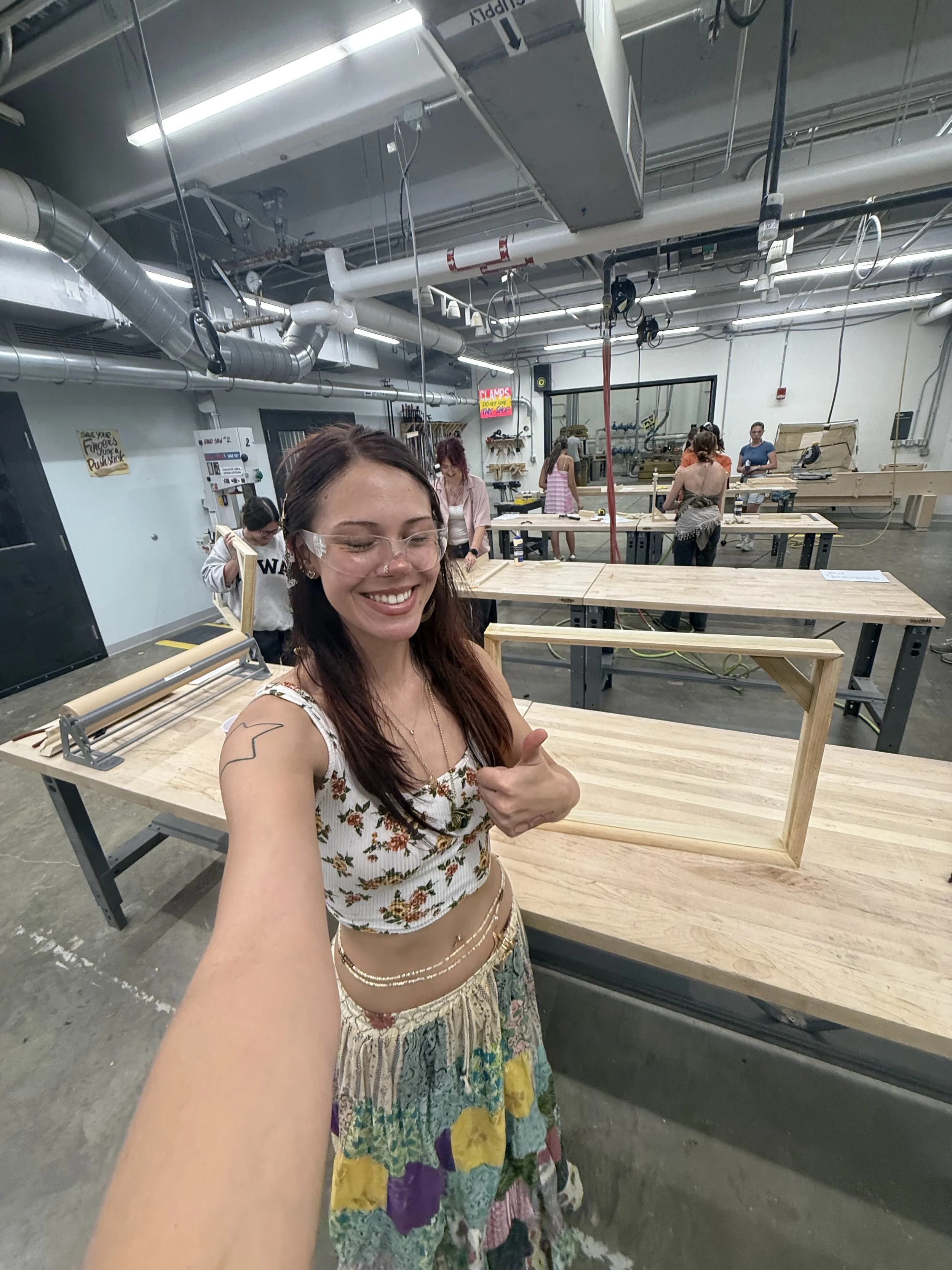 Photo of me and the first frame I made! 2025.