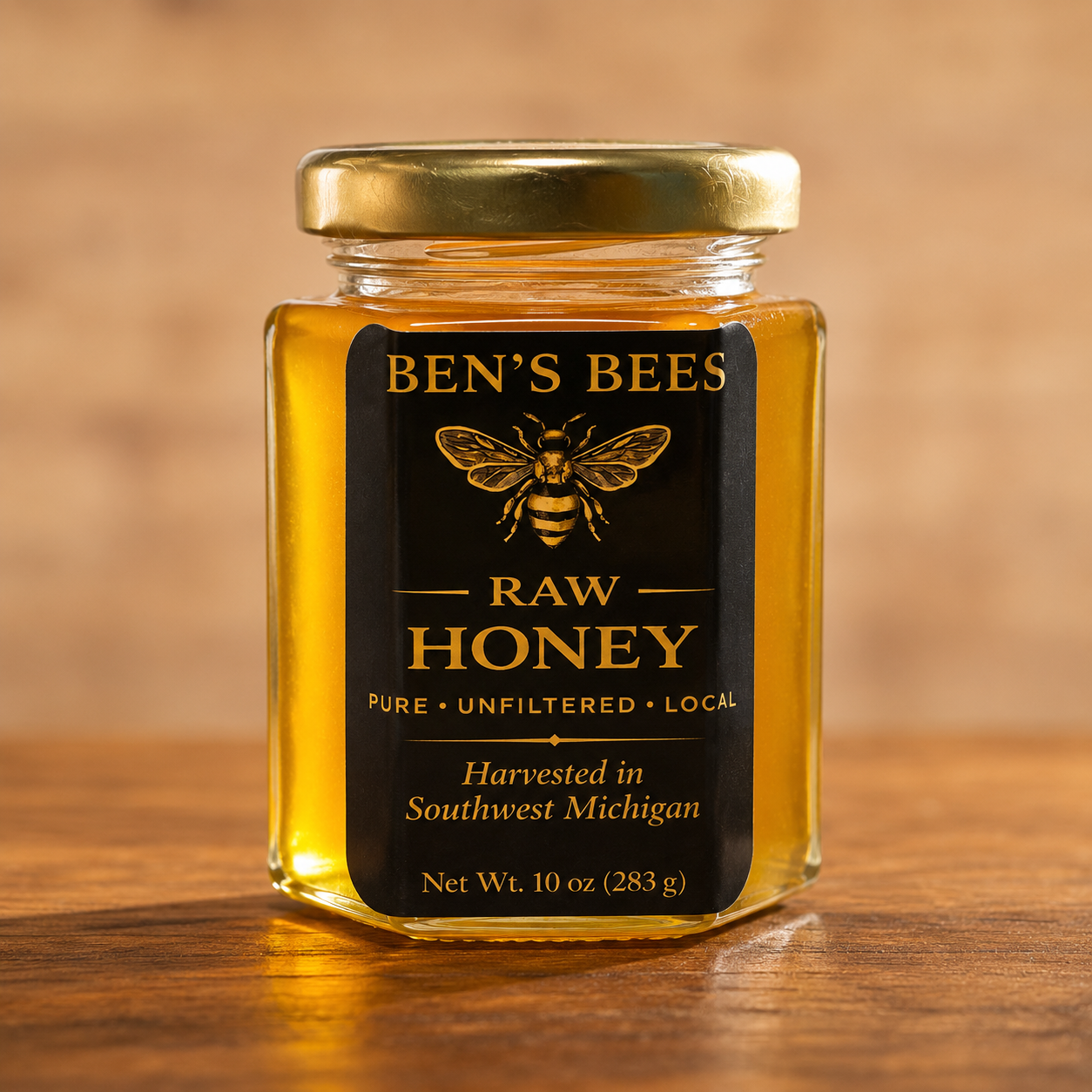 Pure, raw unfiltered honey