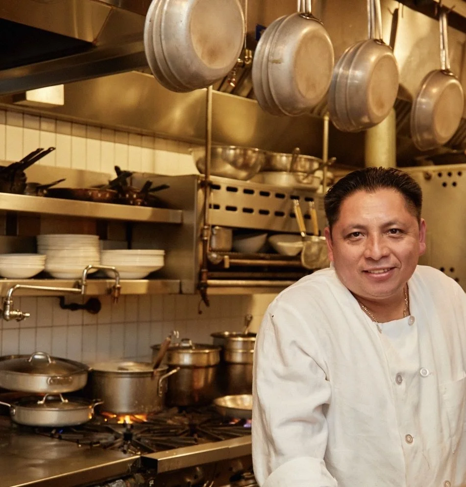 Rose's Cafe executive chef, Miguel Tzab in the kitchen
