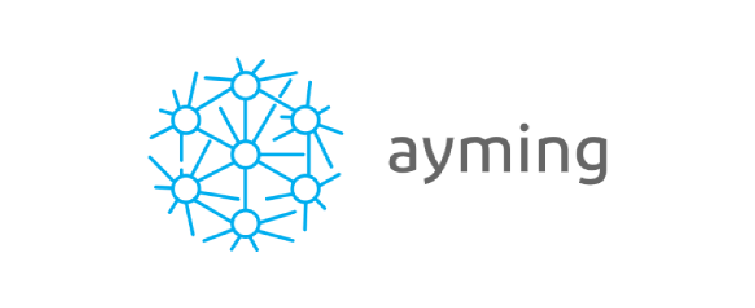 Ayming logo, a blue network icon next to the word "ayming" in grey text.