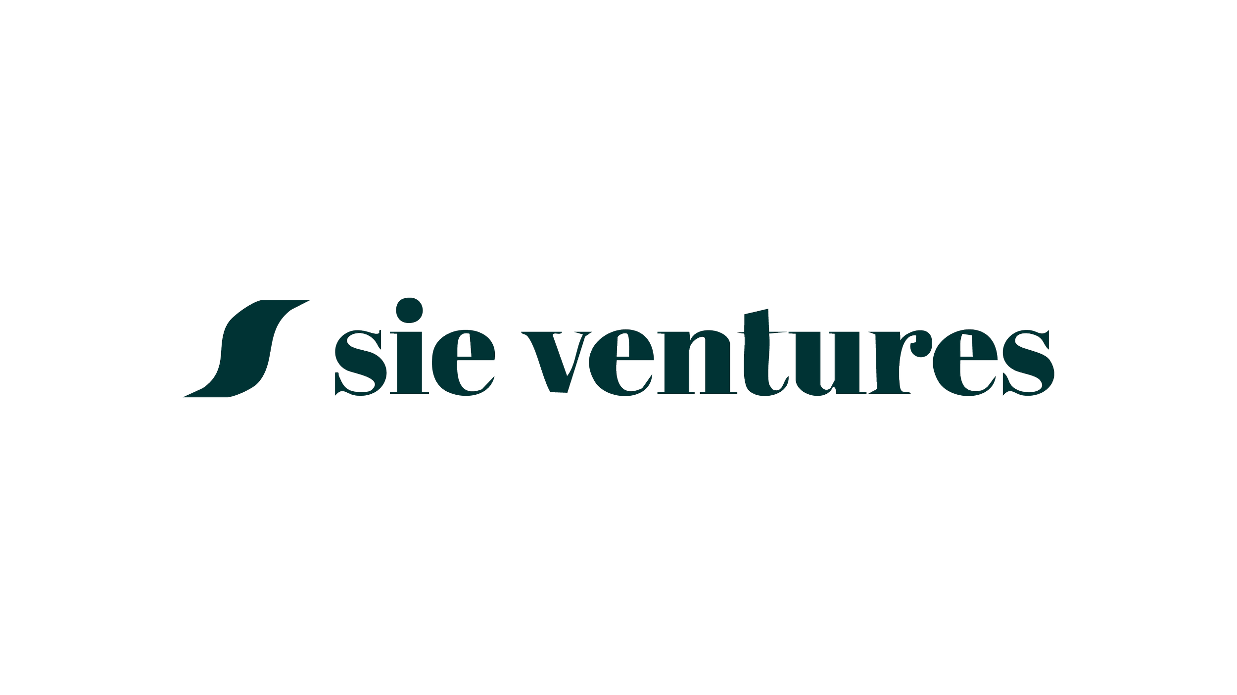sie ventures logo in dark green text with a leaf-shaped icon, on a white background.