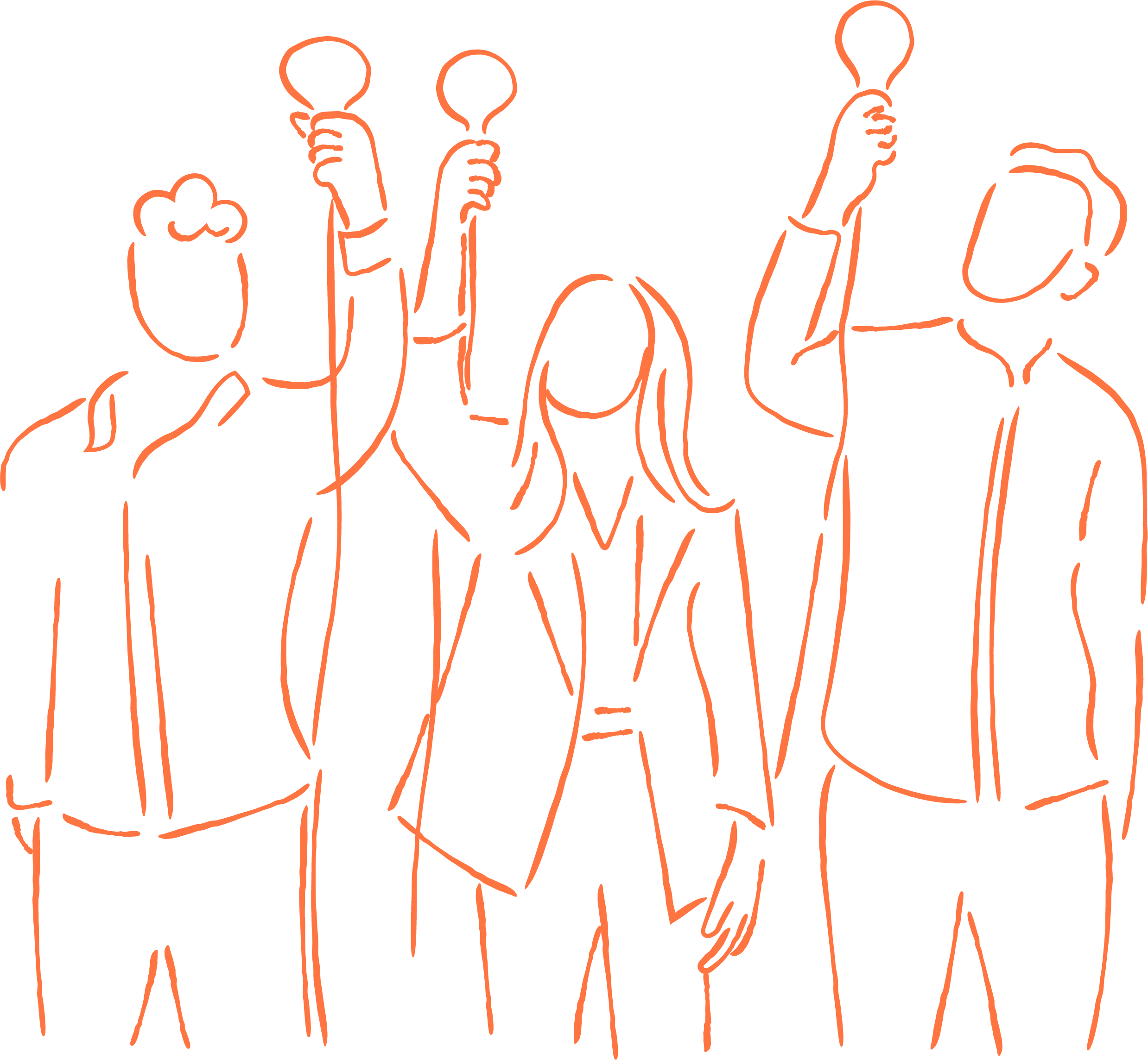 Alma Community-Hand drawn people