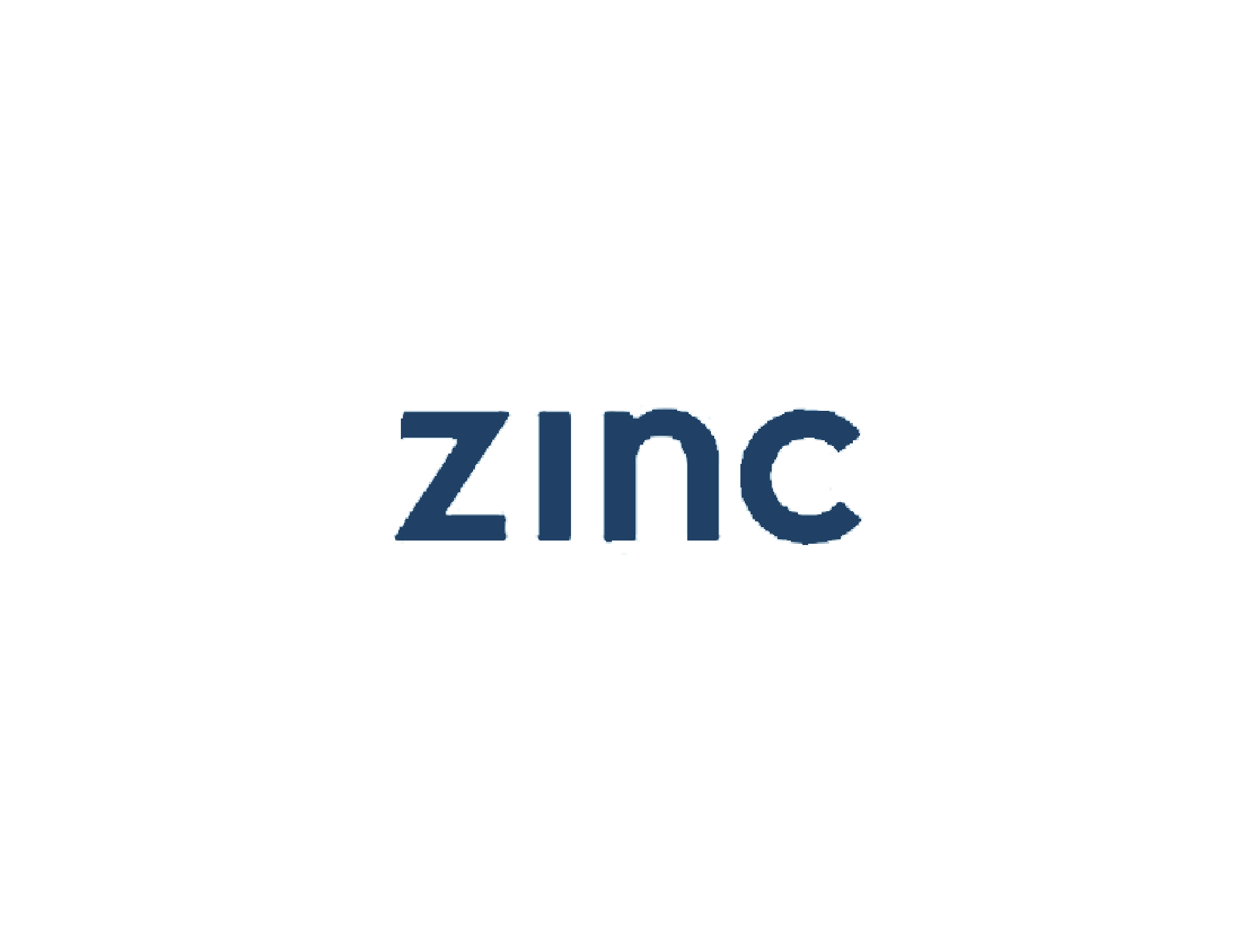 zinc logo in dark navy lowercase letters on a white background.