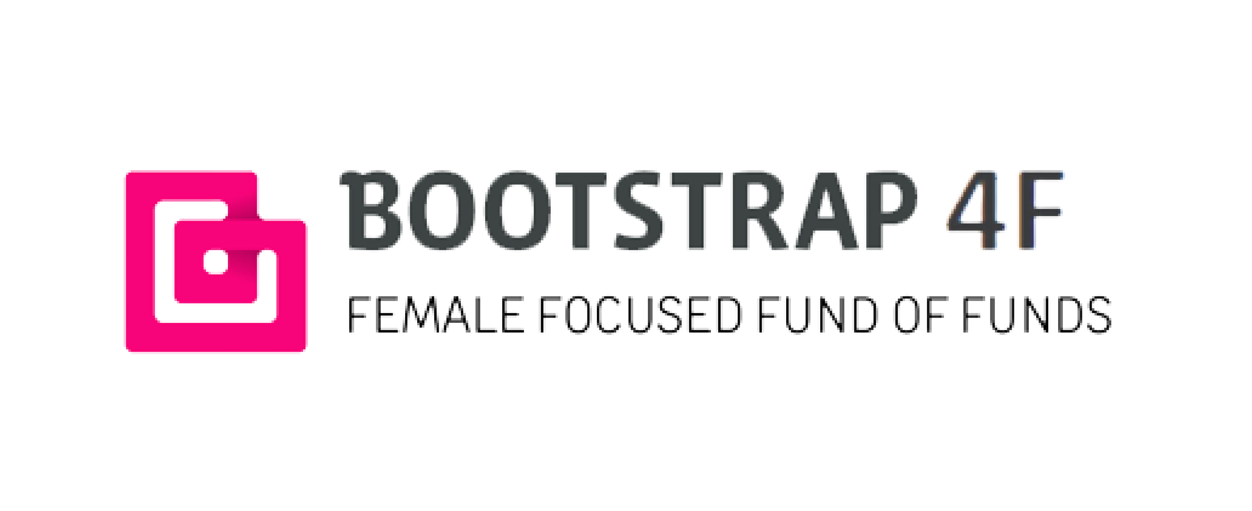 Bootstrap 4F logo, a female-focused fund of funds, in pink and dark grey.