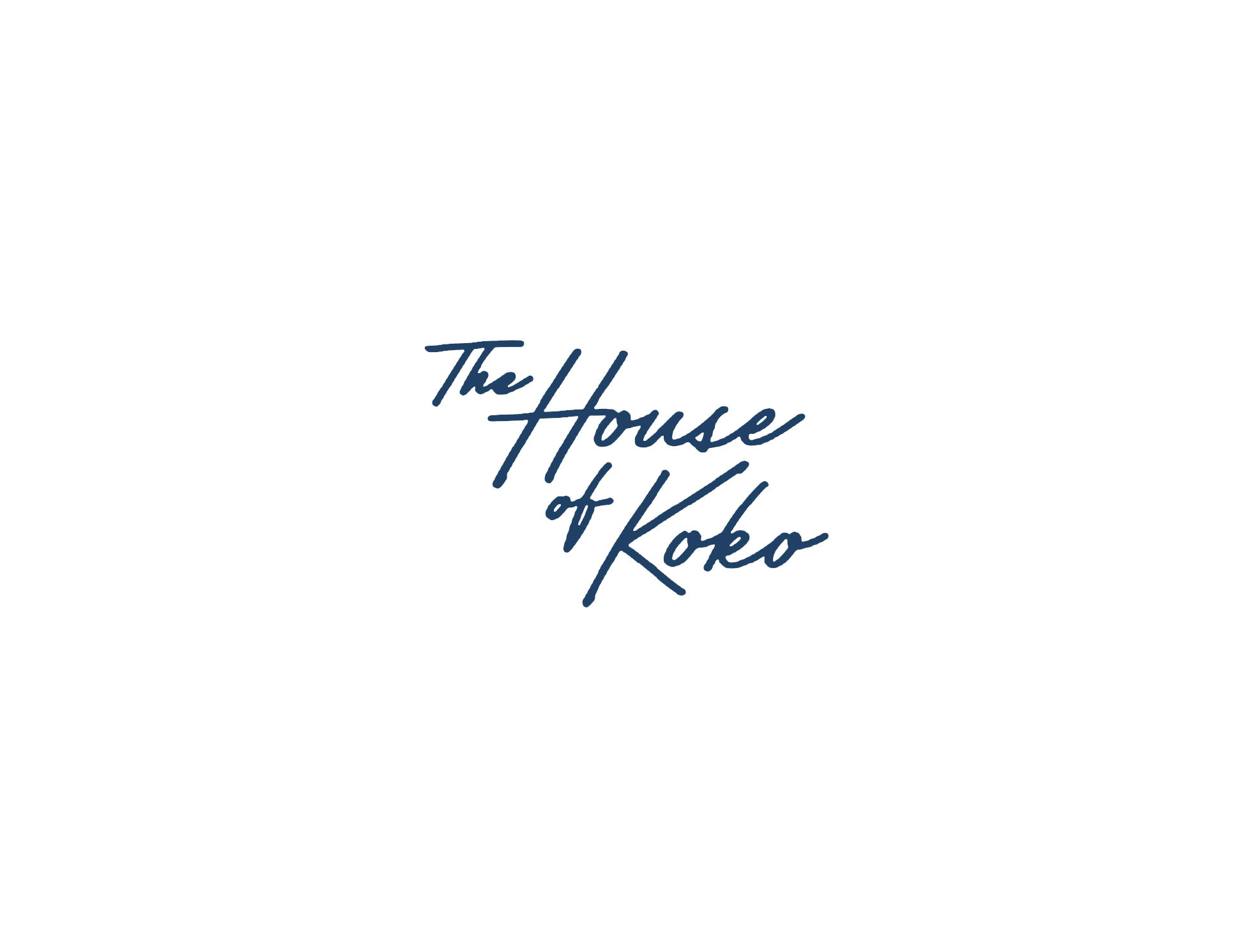 The House of Koko logo in navy script lettering on a white background.