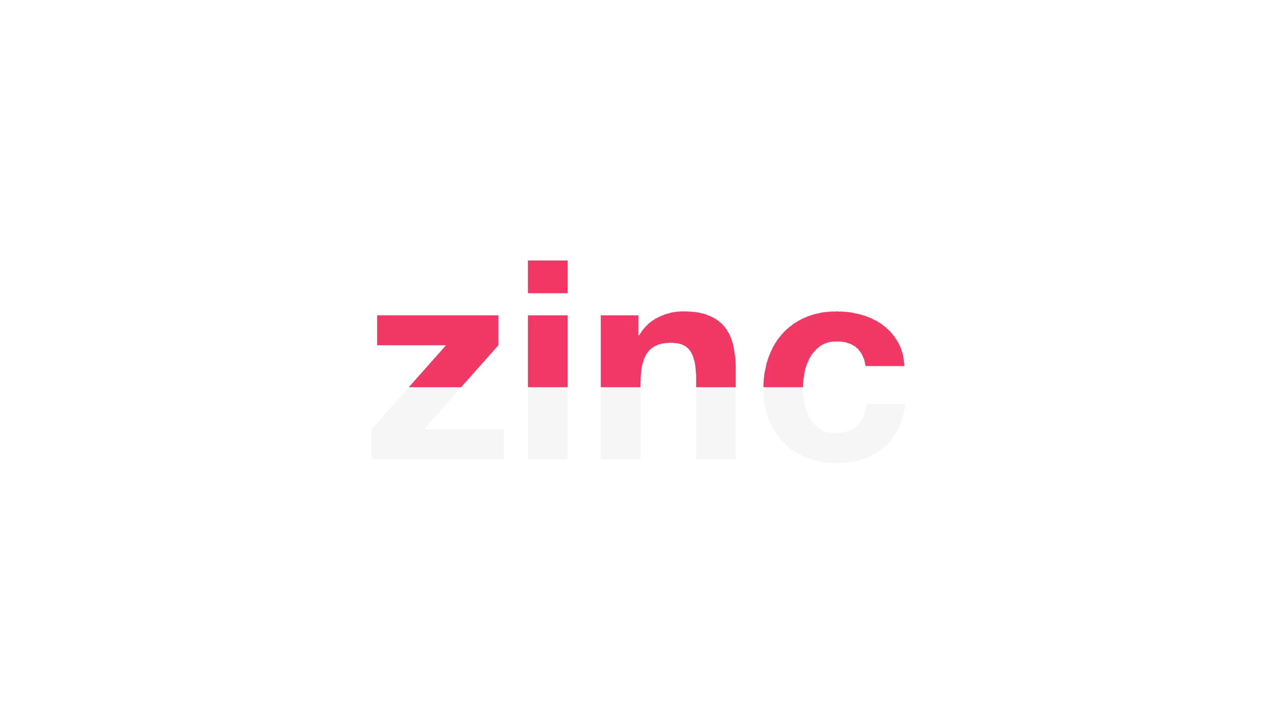 Zinc logo in pink lowercase letters on a white background.