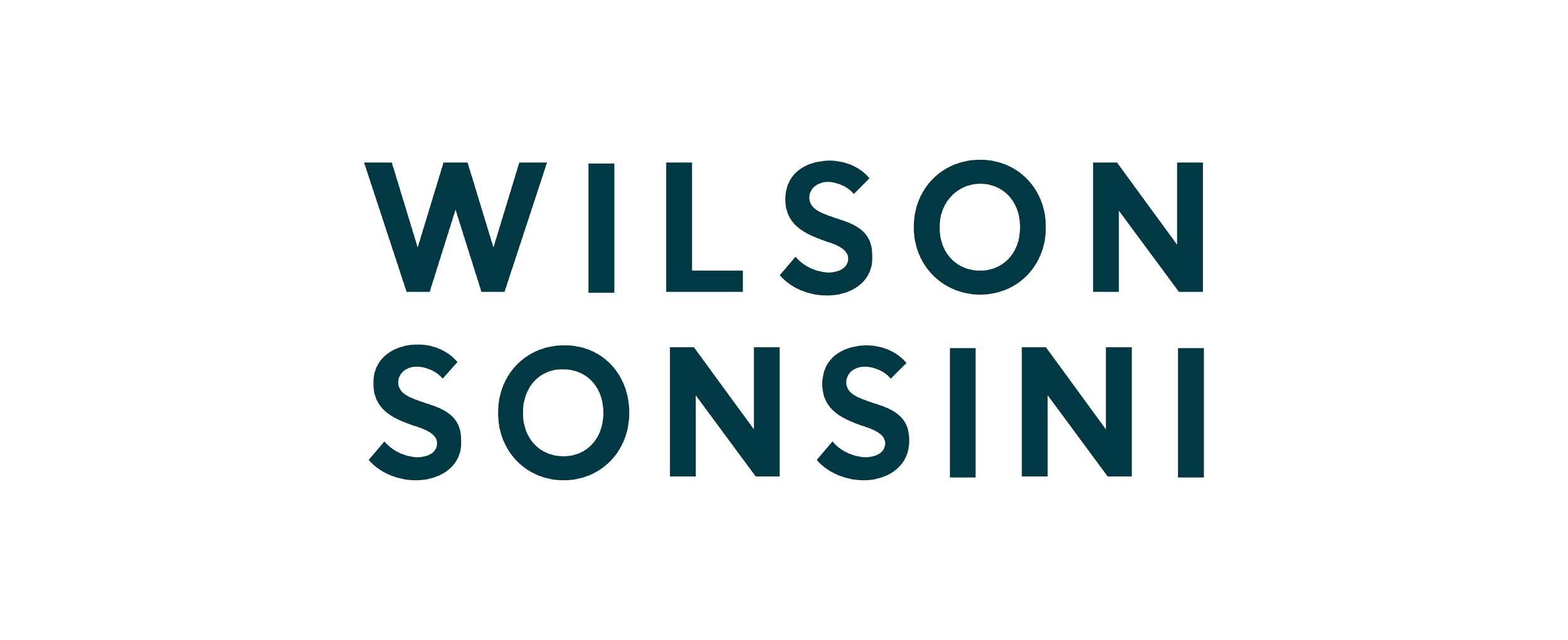 Wilson Sonsini logo in teal text on a black background.