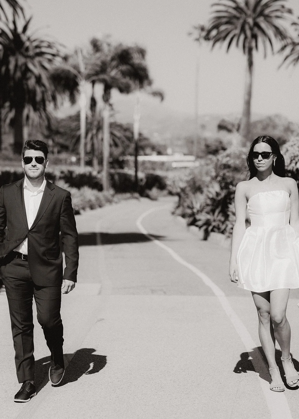 Editorial pose at couple's engagement photoshoot.