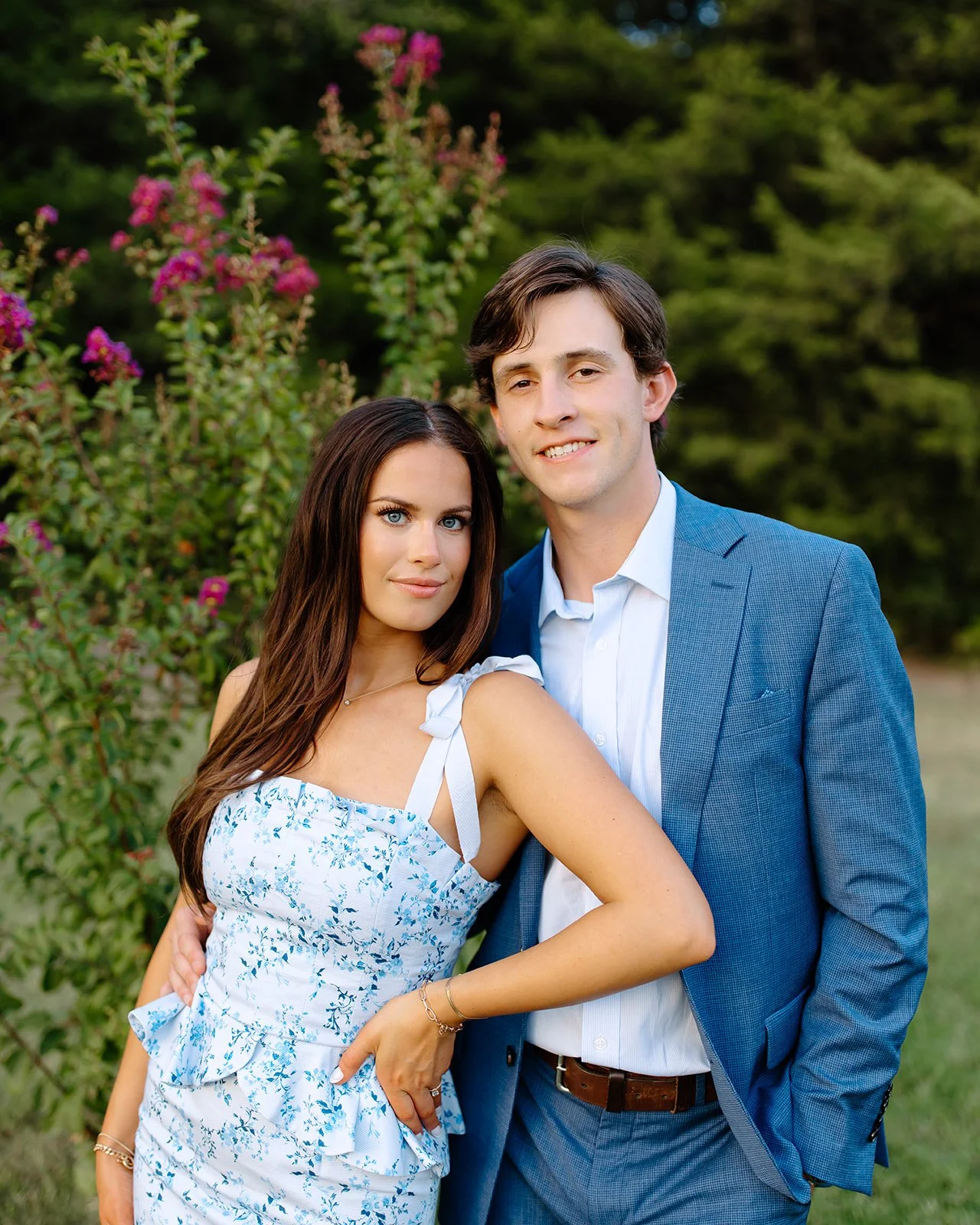 Romantic close-up of couple during outdoor session.