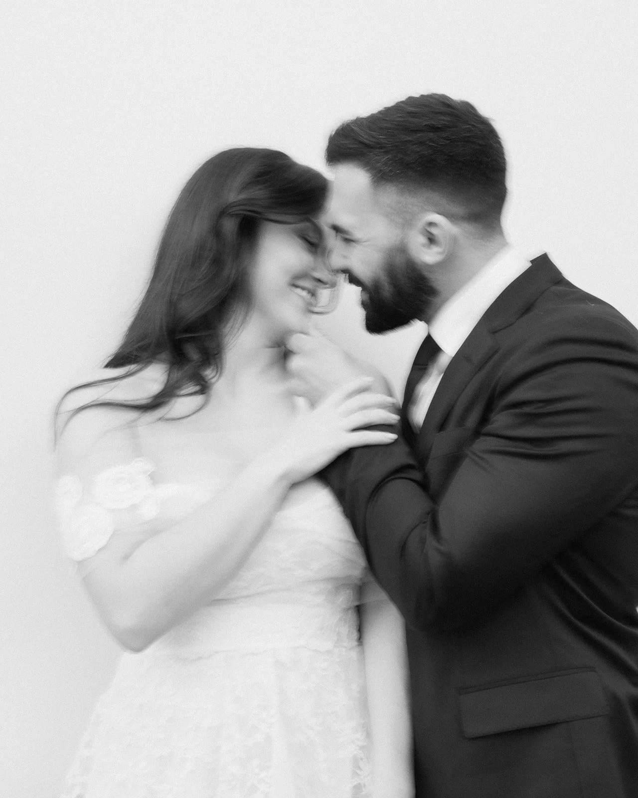 Intimate close-up portrait of couple sharing a special moment.