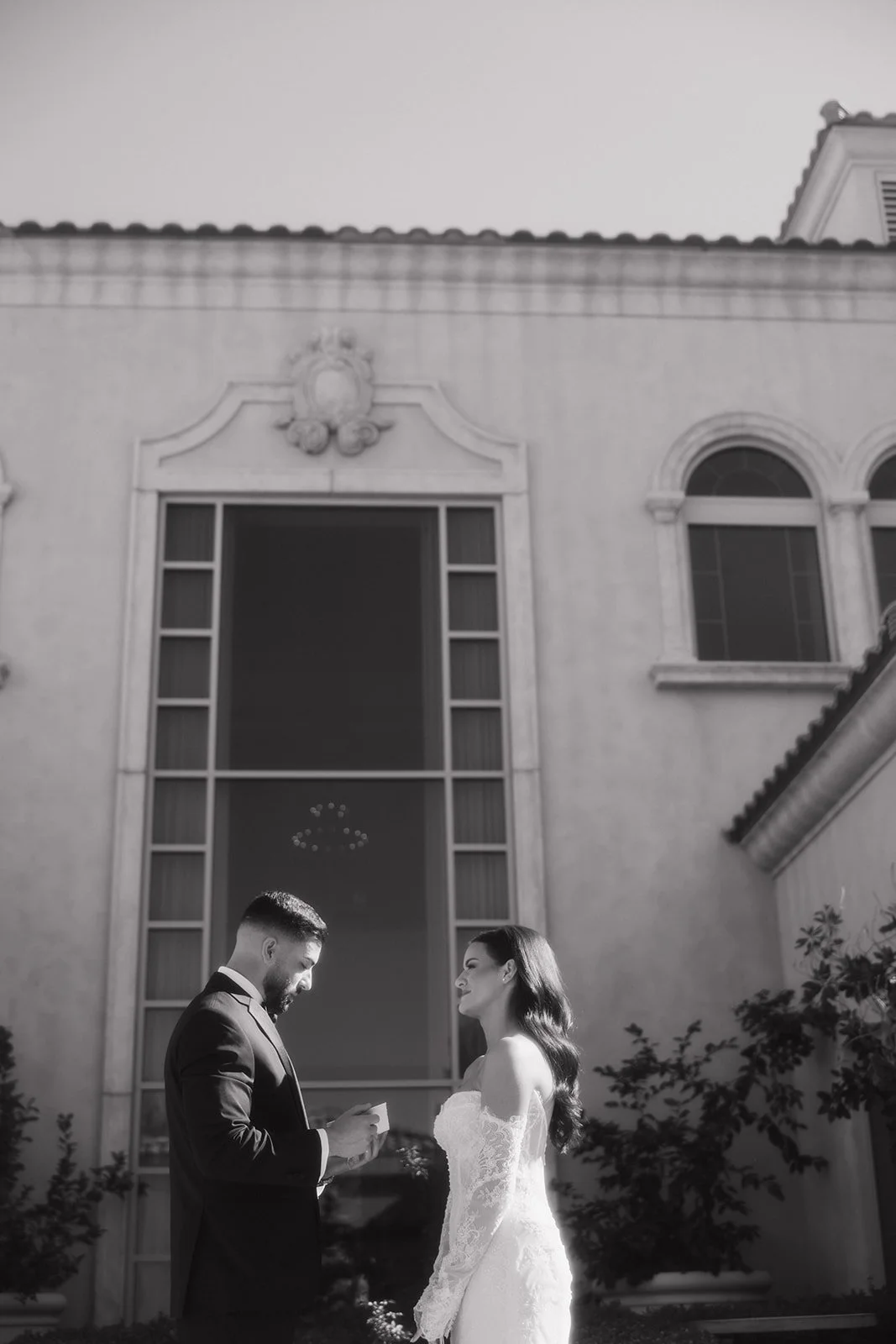 Groom shares private vows with the bride at this luxury chateau wedding.