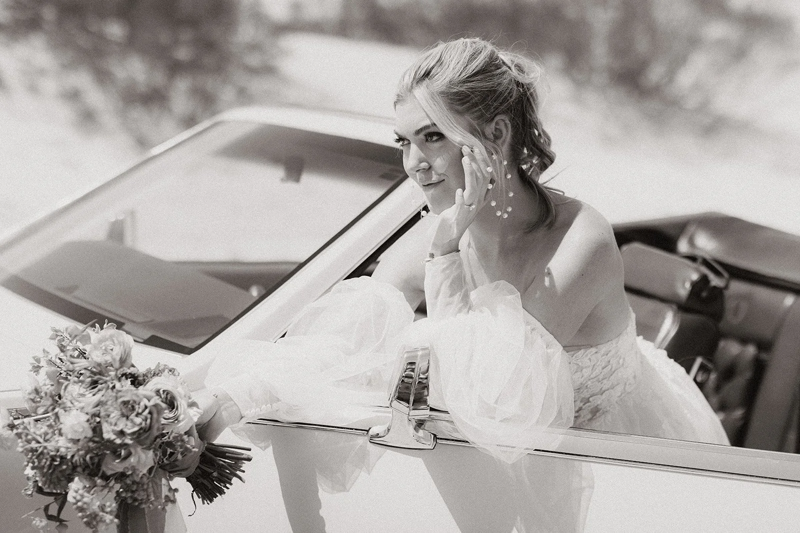 Elegant bridal portrait with soft natural light and refined simplicity.