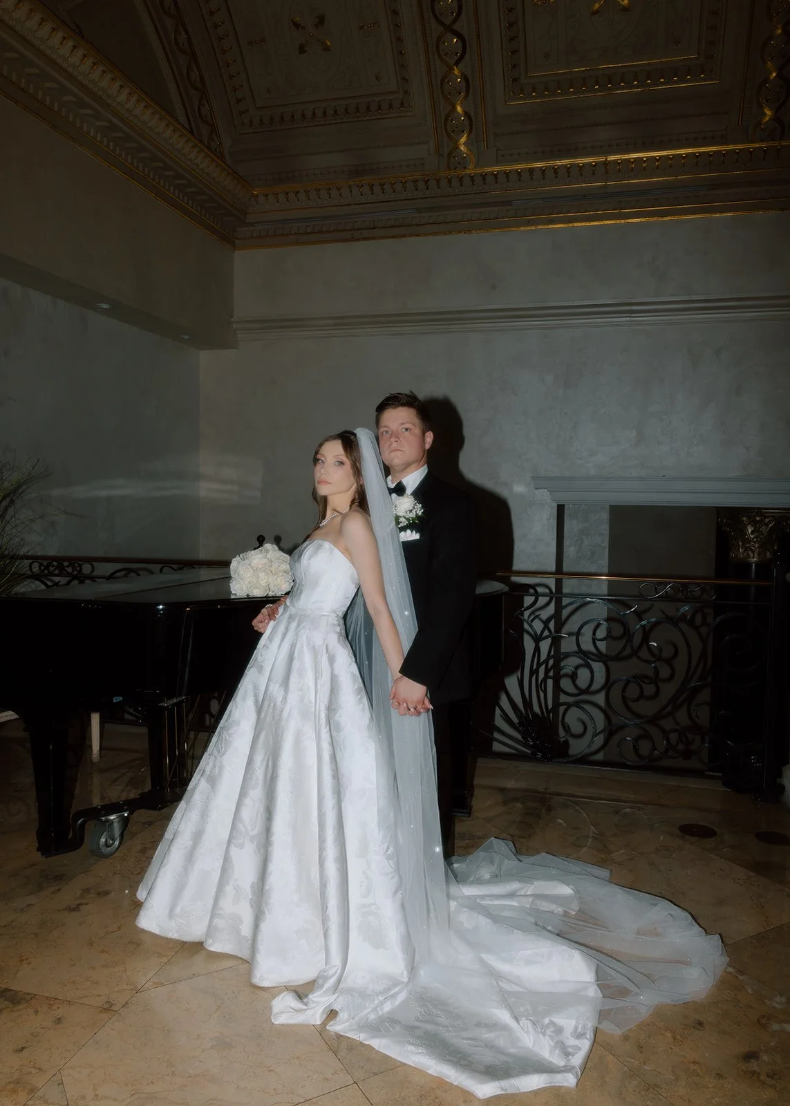 Timeless bride and groom portrait with an editorial approach.