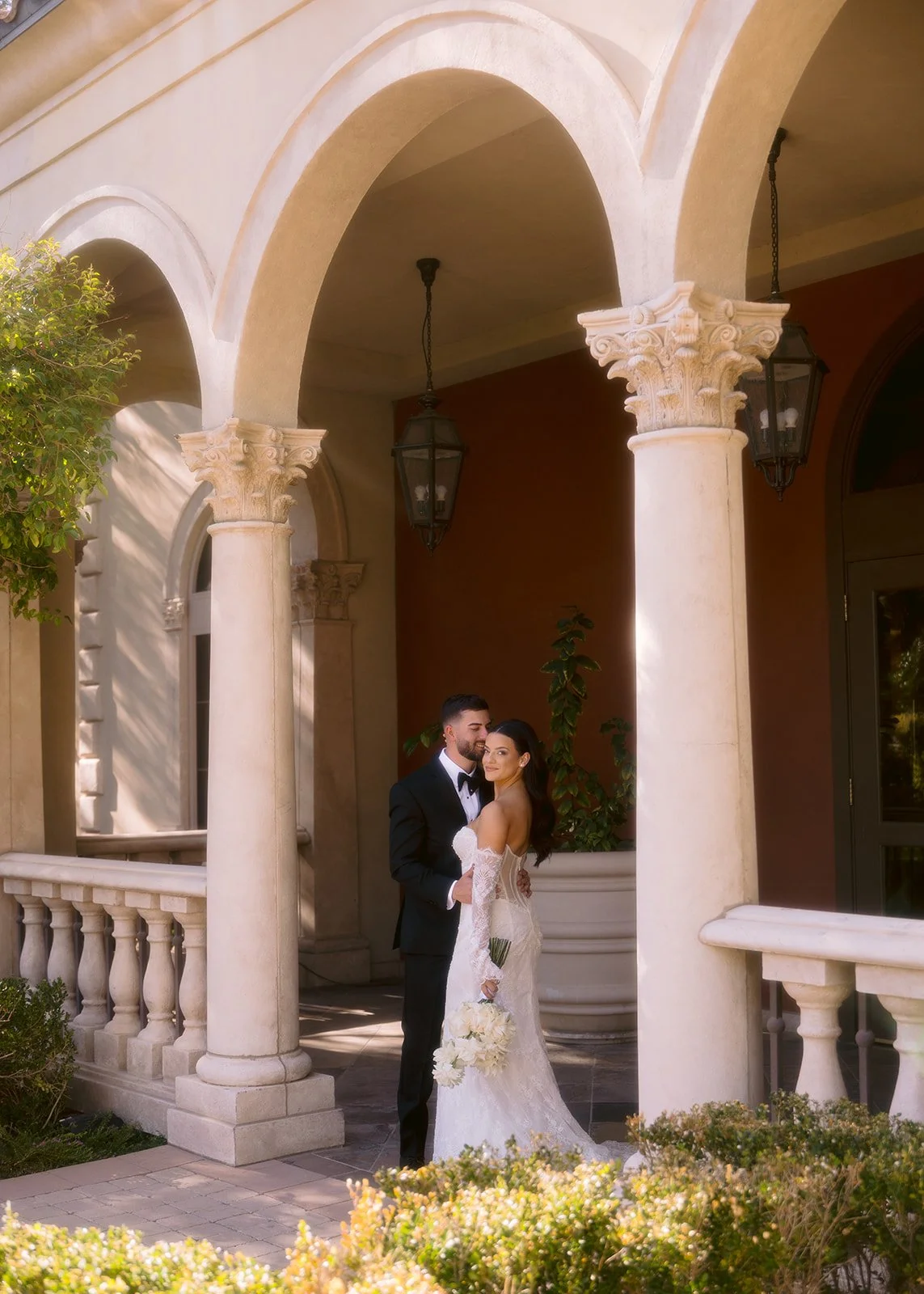 Romantic bride and groom portrait in an elevated, fine-art style for St. Augustine weddings.