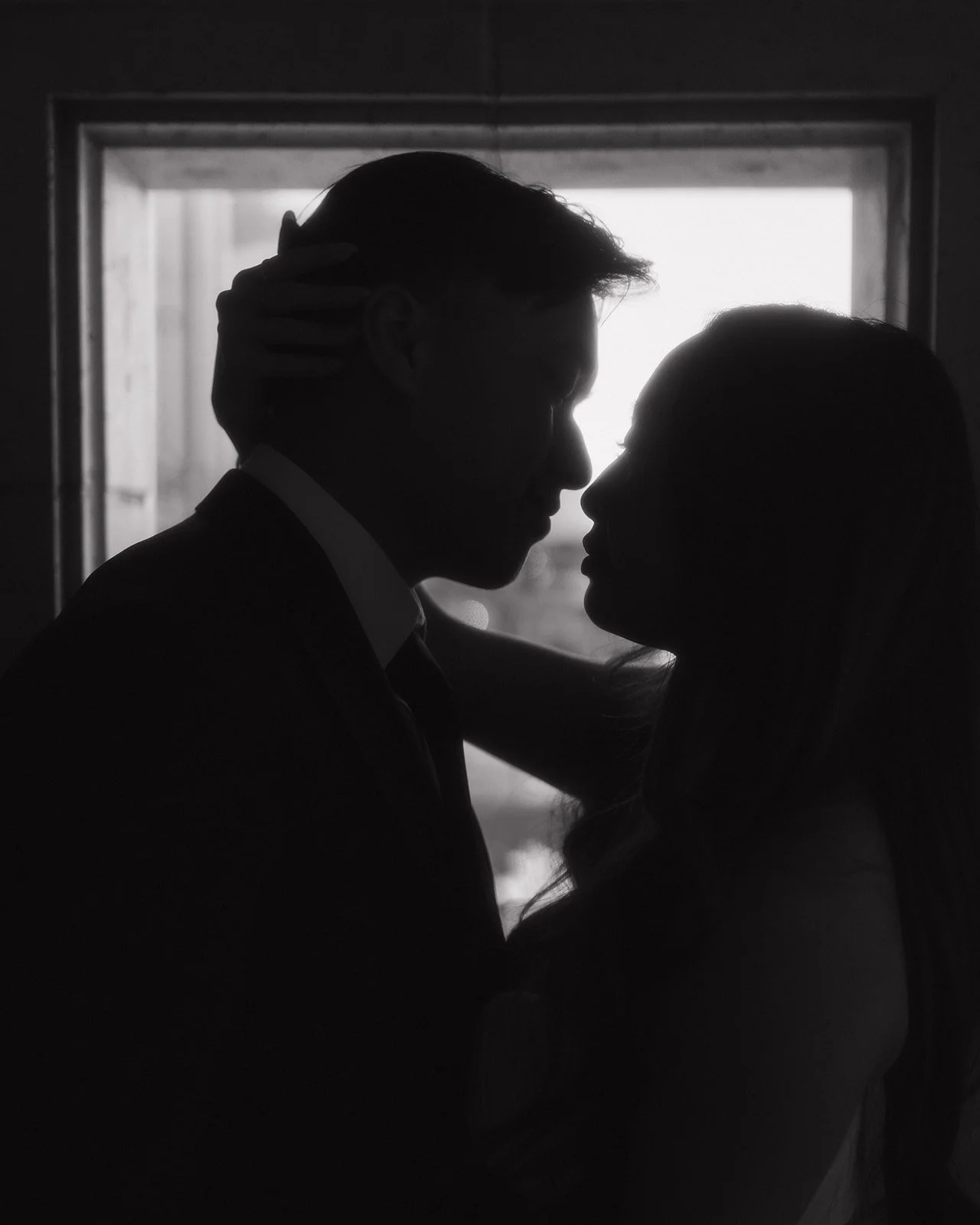 Romantic silhouette photo.