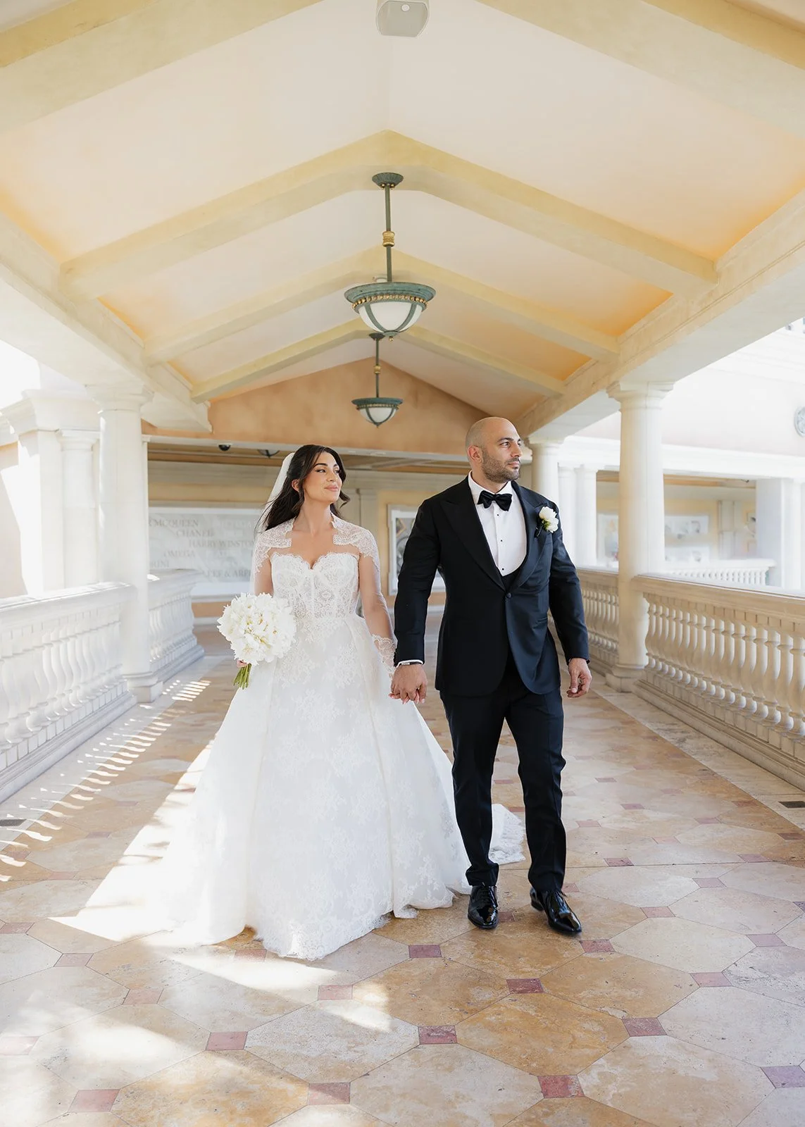 Wedding portrait of the couple perfectly composed.