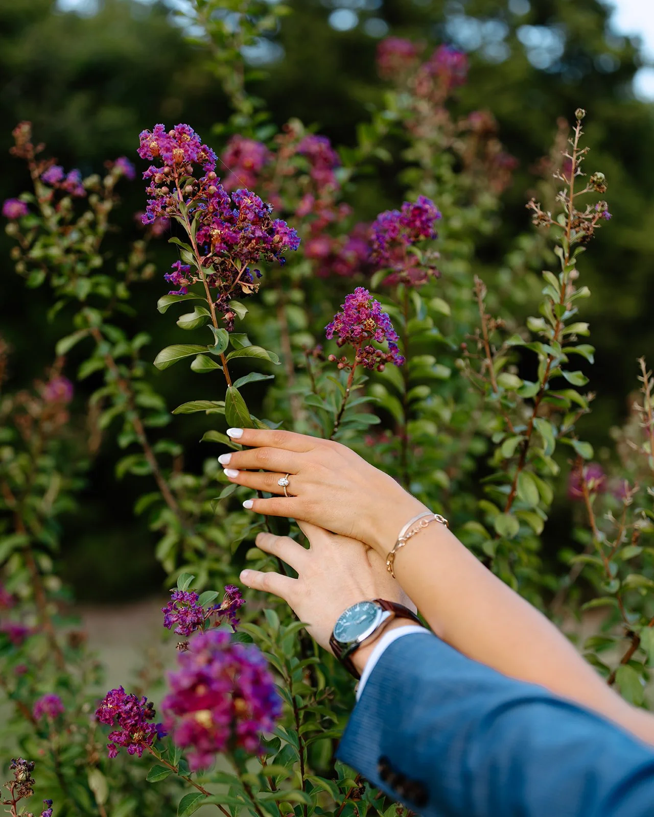 Ring detail photo at engagement photoshoot.