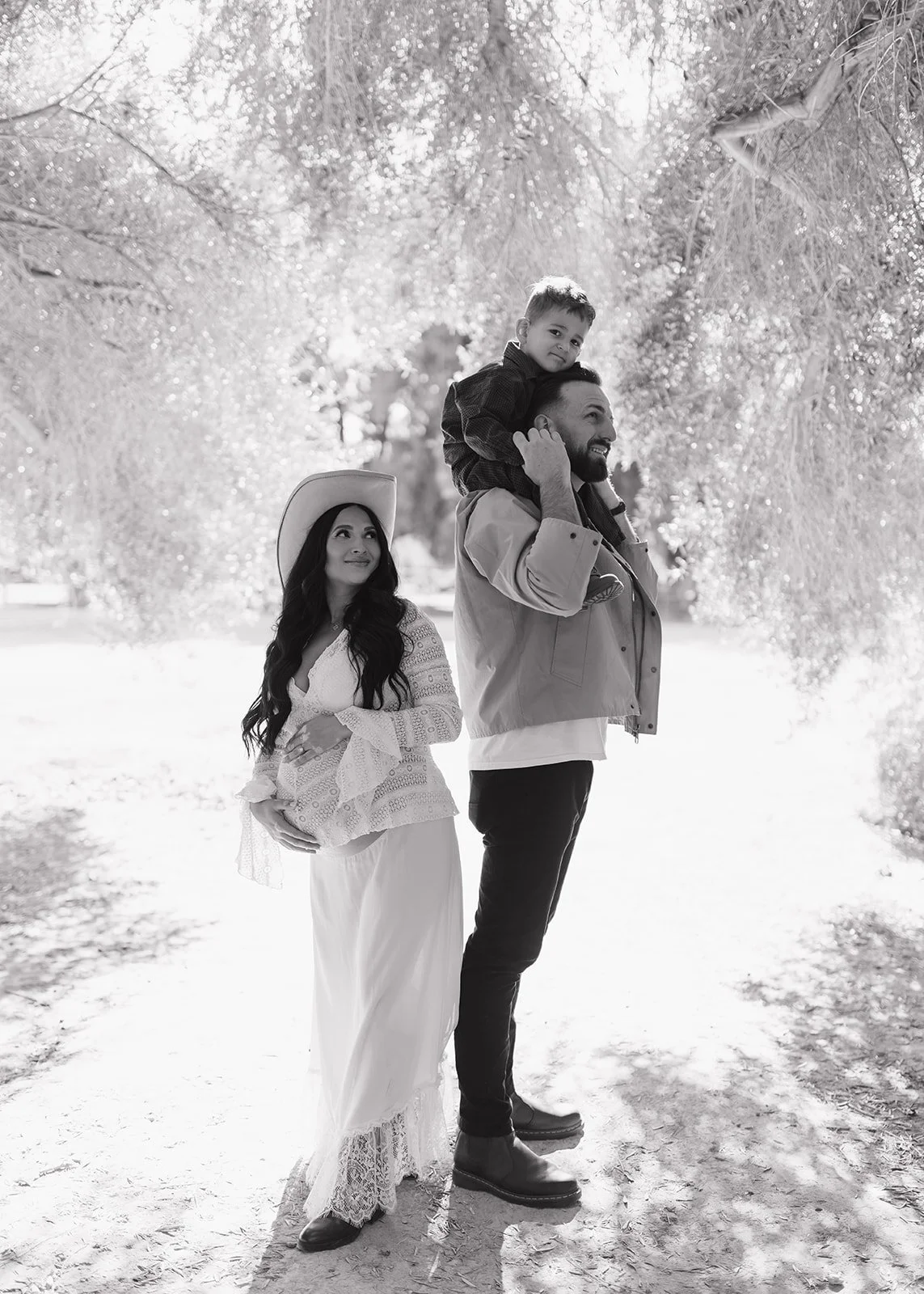 Editorial family portrait captured with composed, intentional styling.