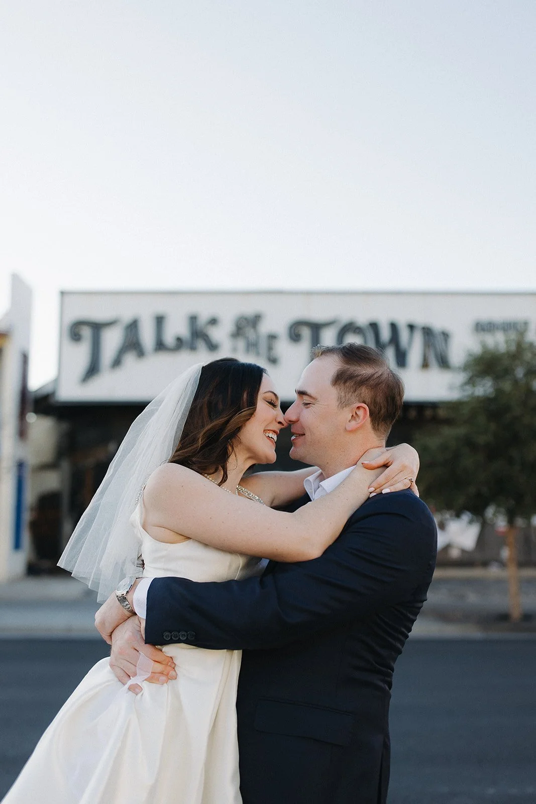 Candid photo at outdoor engagement photos. 