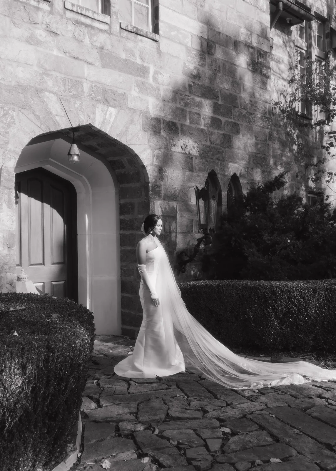 St. Augustine bride poses on her wedding day.